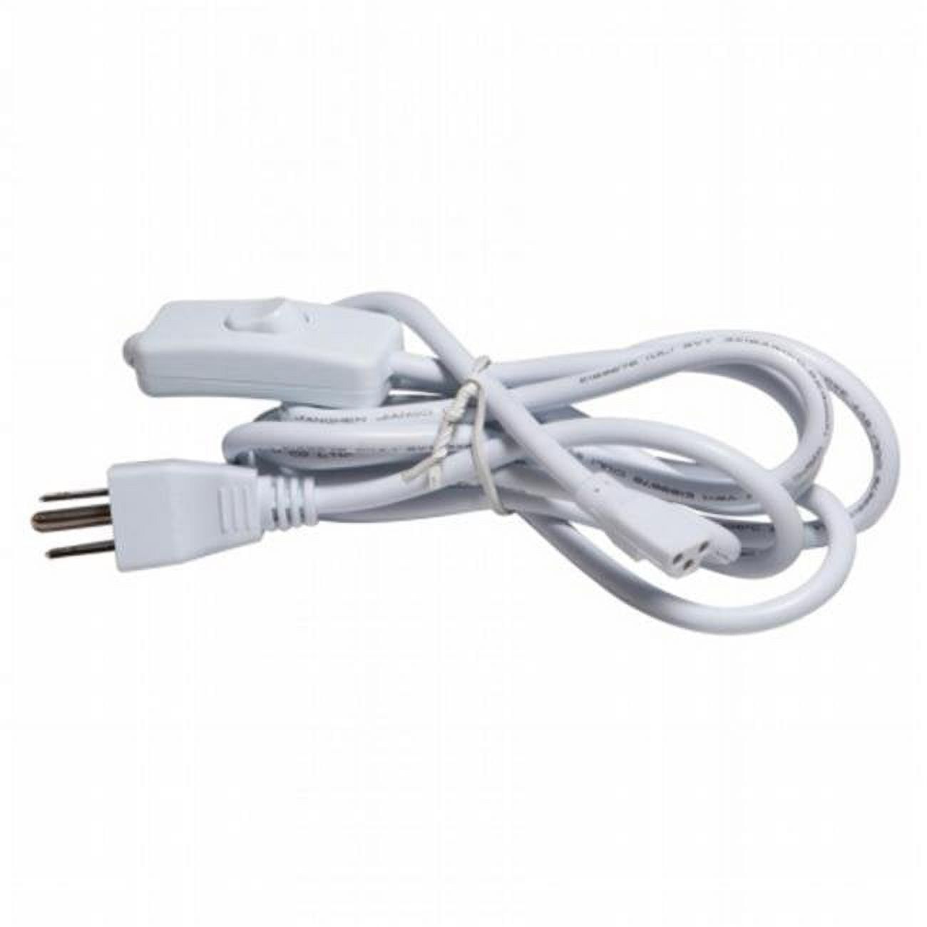 6ft White Copper Power Cord with In-Line Switch