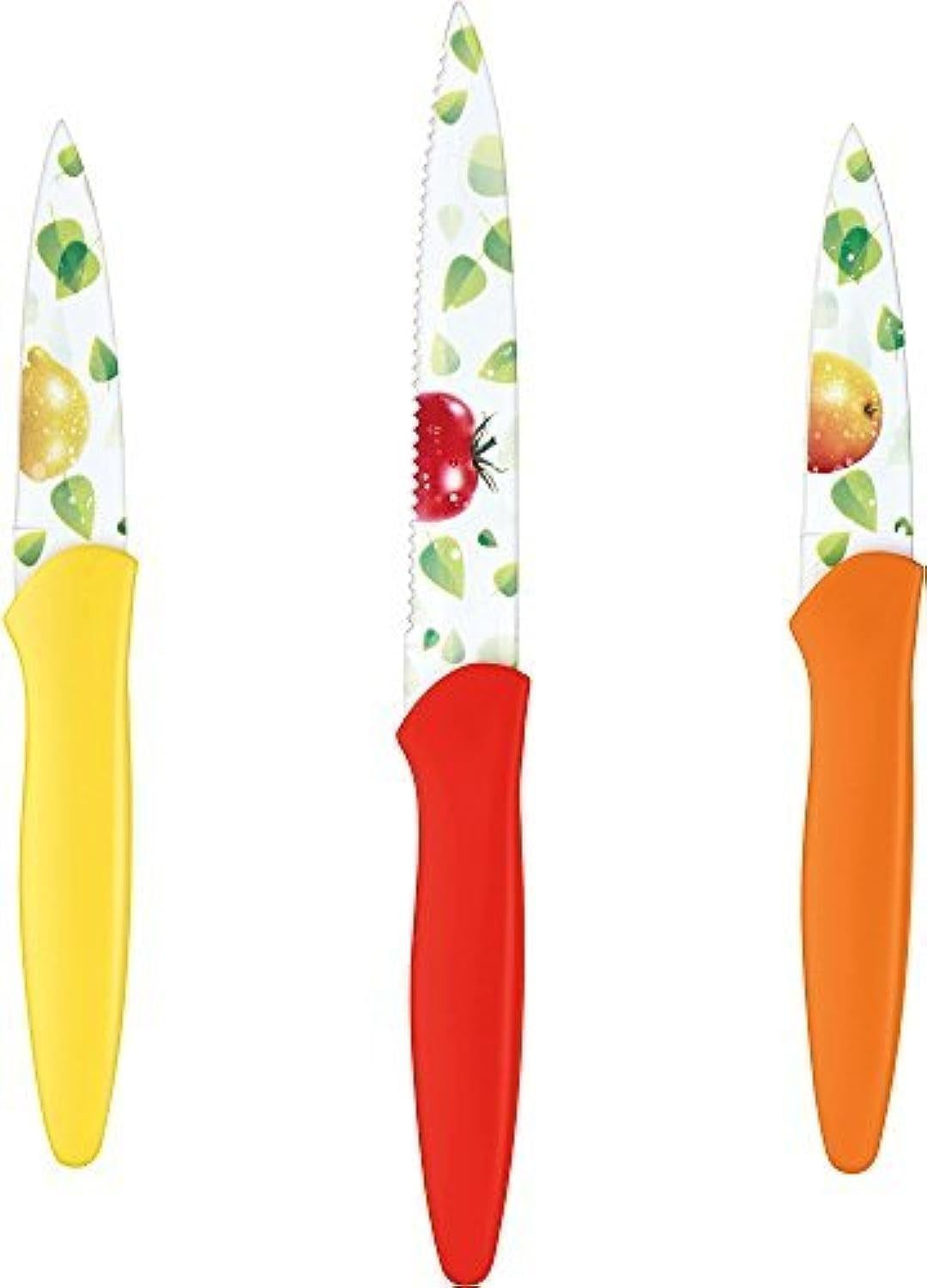 Colorful Stainless Steel Fruit Knife Set with Ceramic Coating