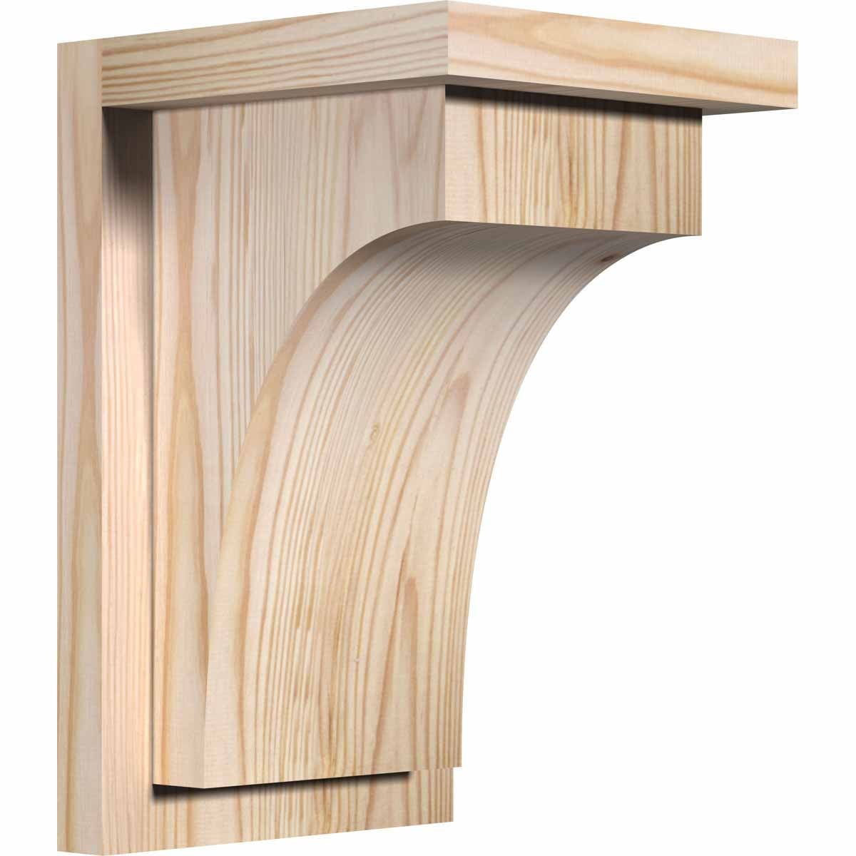 Douglas Fir Smooth 12" Rustic Corbel with Backplate