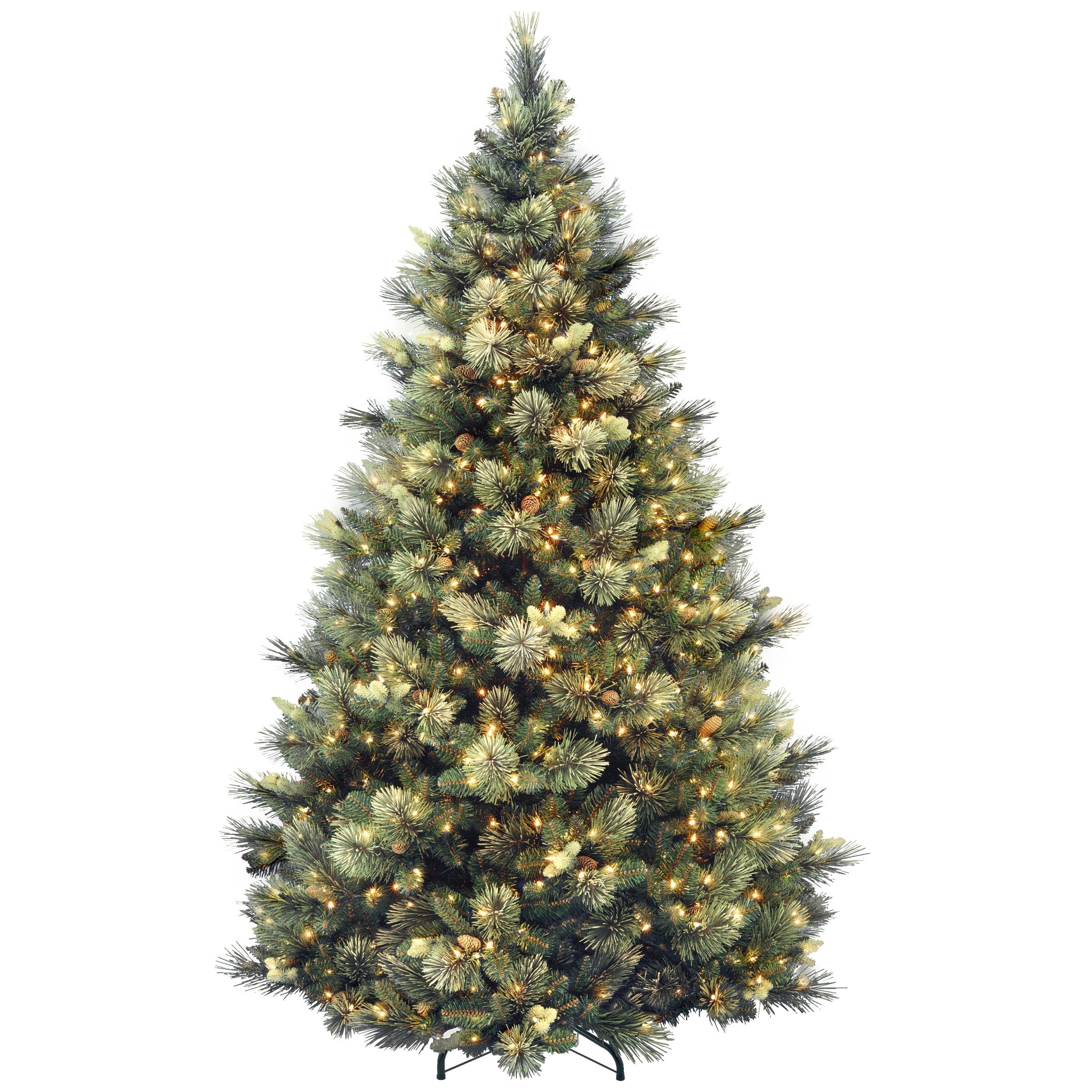 7.5' Pre-Lit Green Pine Christmas Tree with Clear Lights