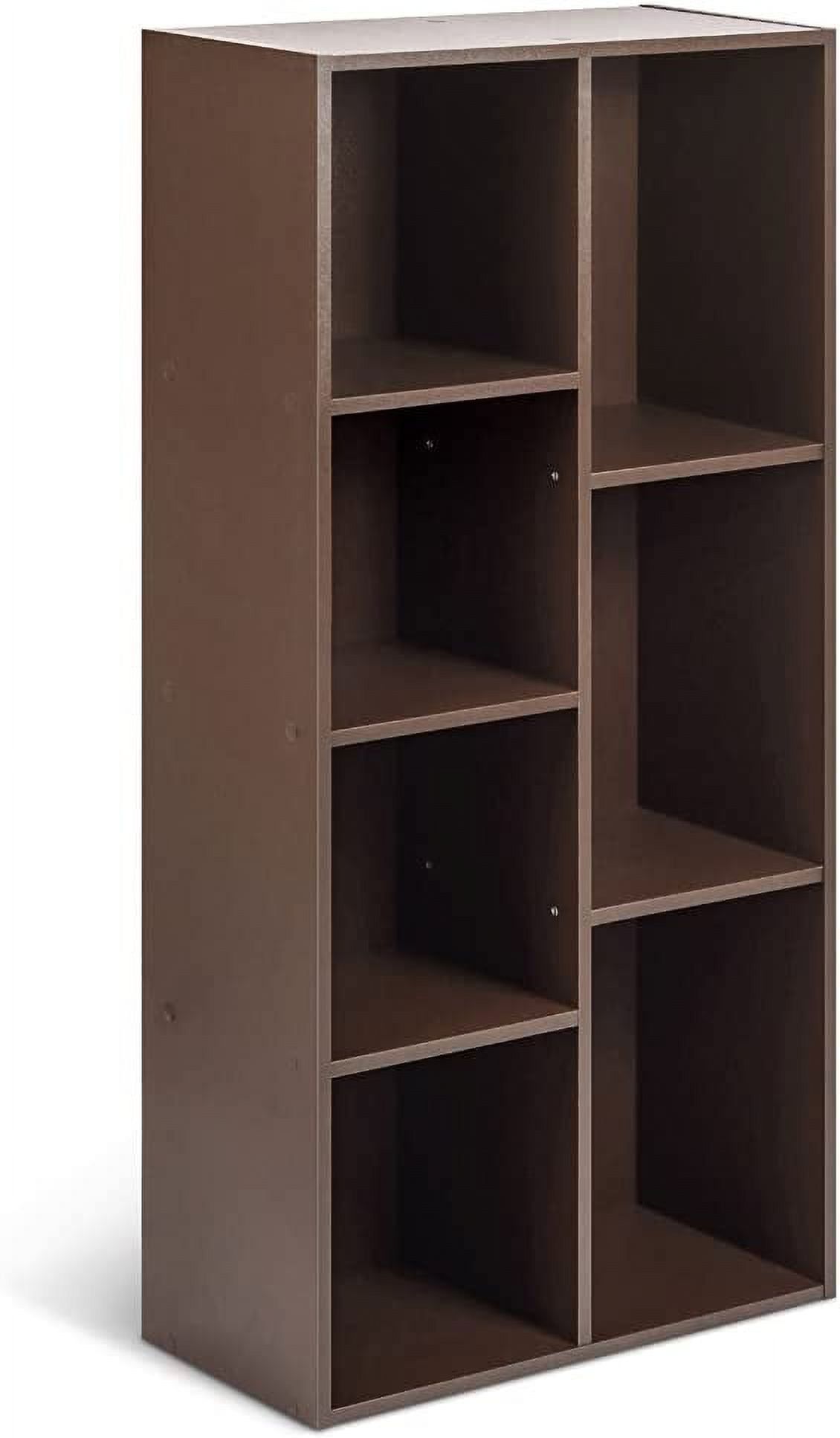 Espresso 7-Cube Organizer Bookcase for Kids, 9.3 x 19.5 x 41.7 in