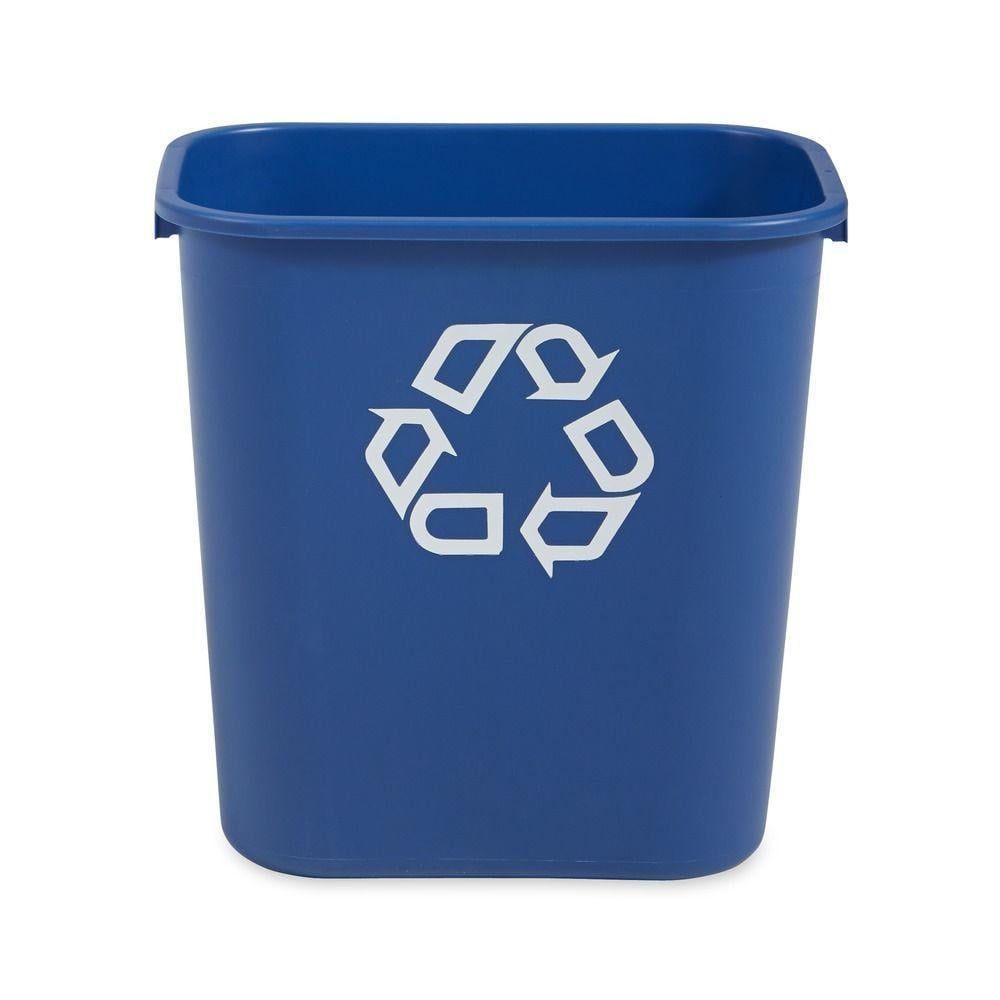 7 Gallon Blue Plastic Office Recycling Bin