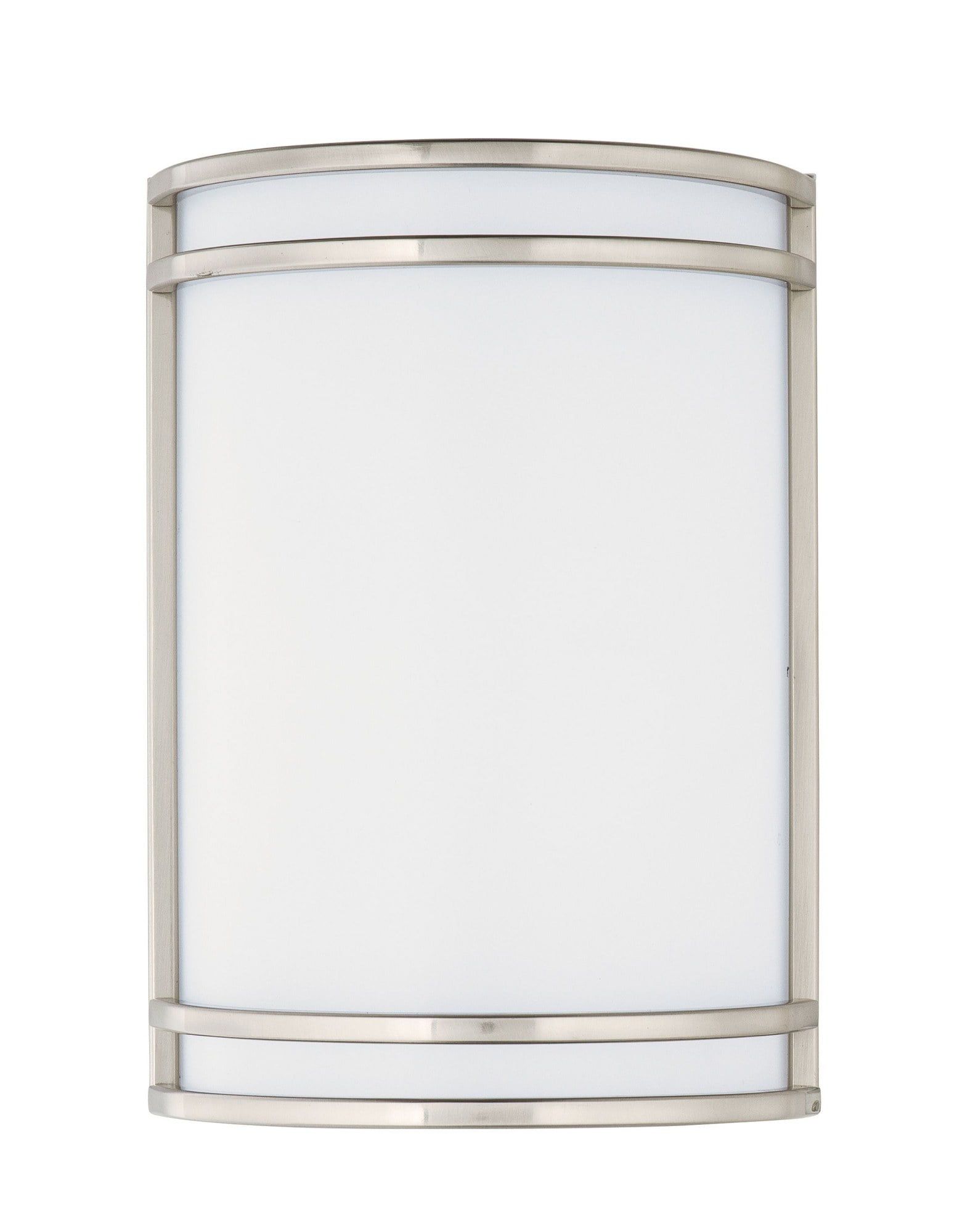 Sleek Satin Nickel 10" LED Wall Sconce with White Glass Shade