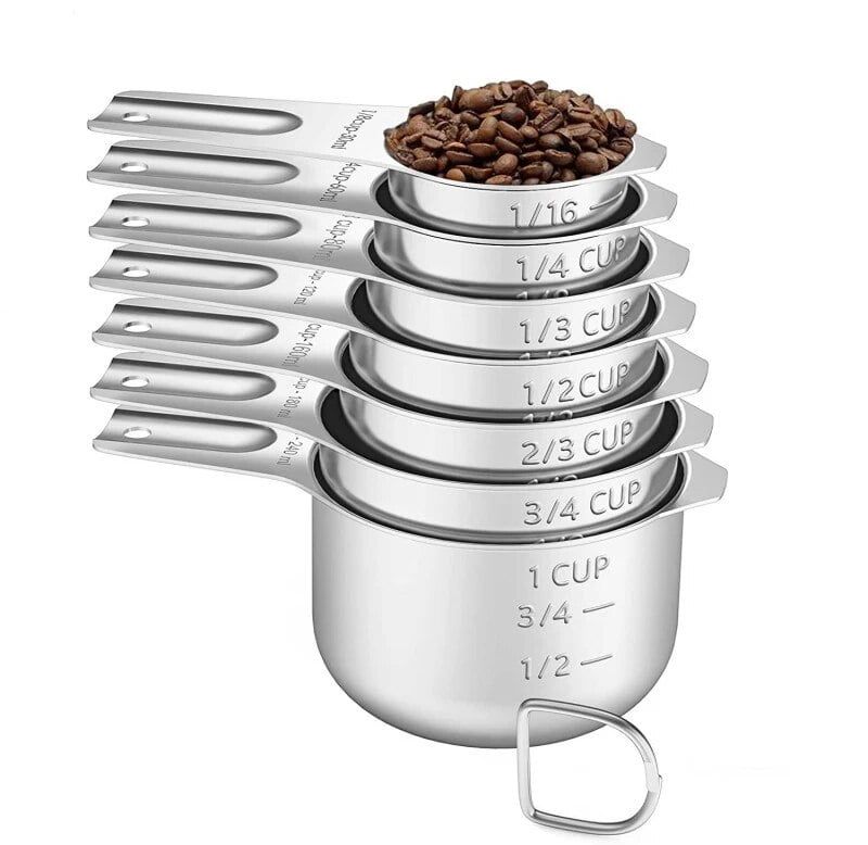 7-Piece Stainless Steel Nesting Measuring Cups Set