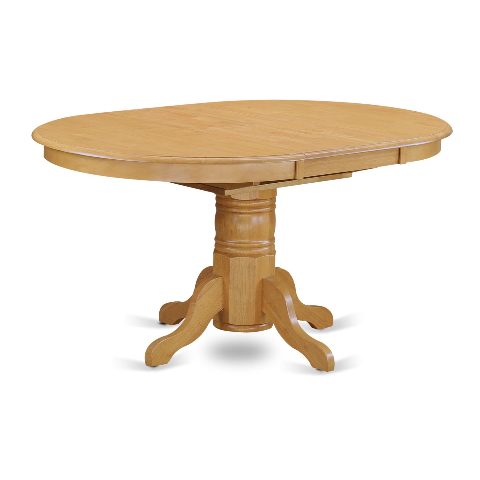 Oak Finish Oval Dining Table with 6 Slat-Back Chairs