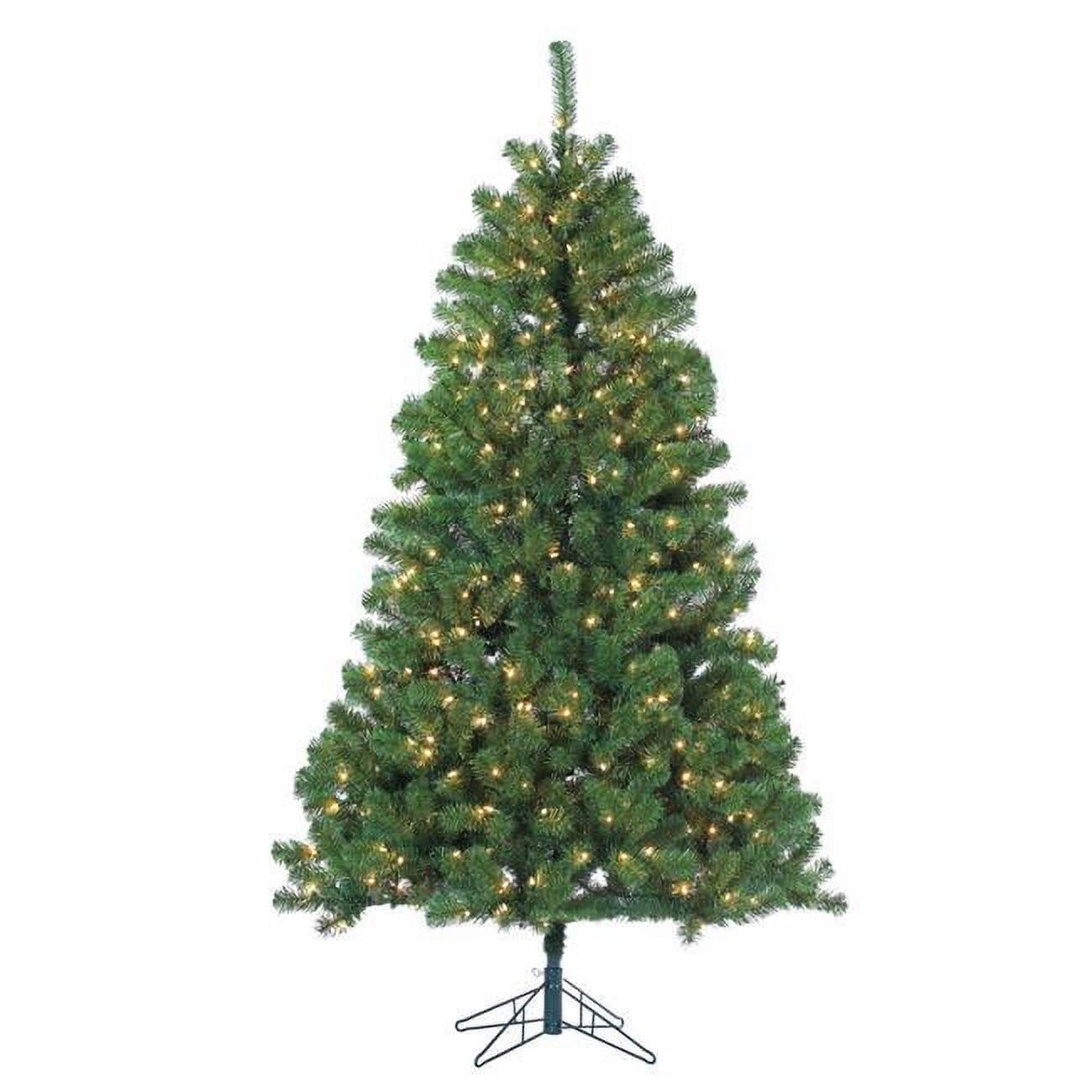 7-Foot Pre-Lit Green Pine Christmas Tree with Clear Lights