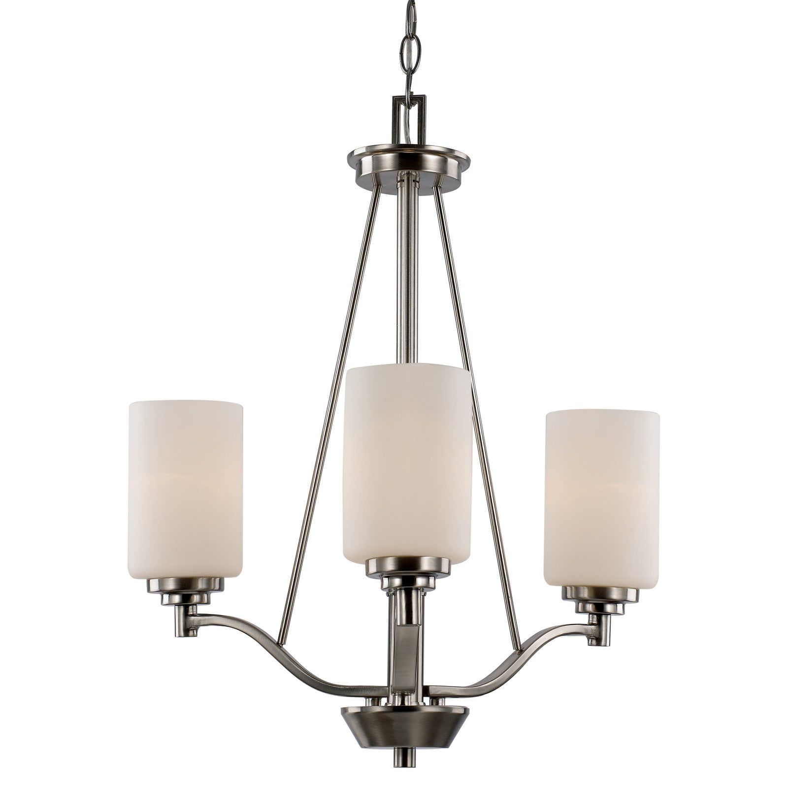 Mod Pod Brushed Nickel 20.5" Chandelier with White Frost Candle Shades