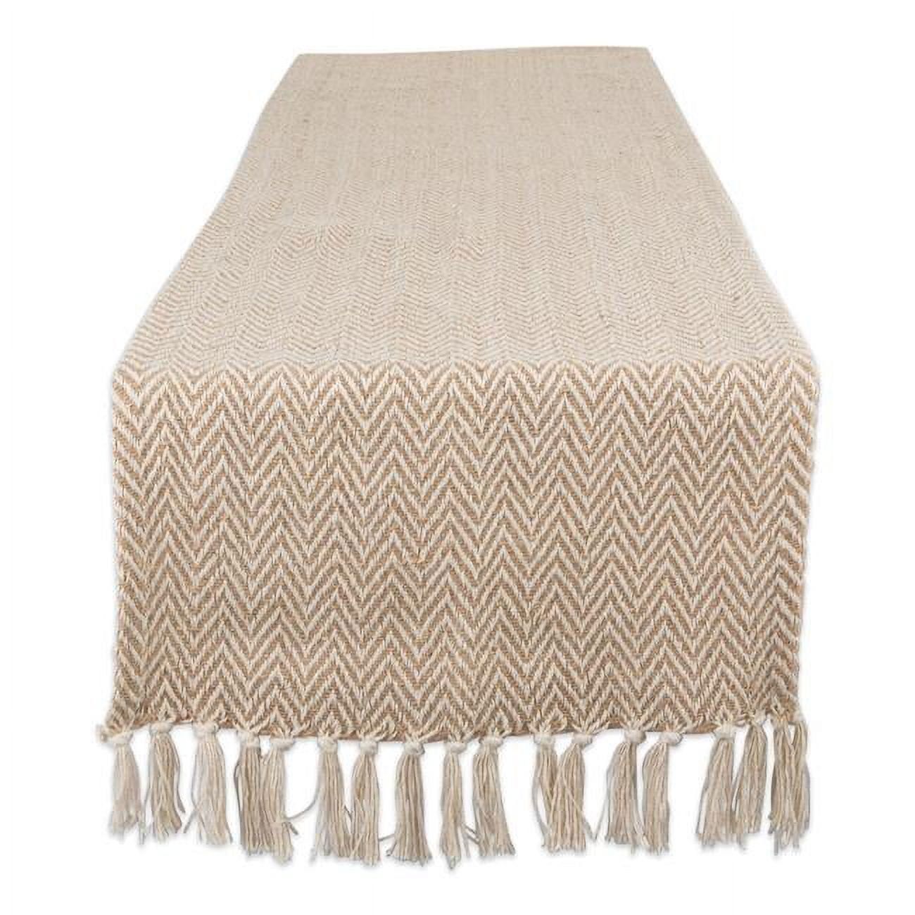 Stone Chevron Cotton Handloom Table Runner 15x72