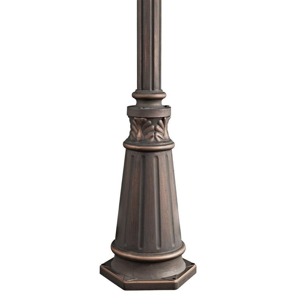 72-Inch Gray Aluminum Outdoor Post with Decorative Base