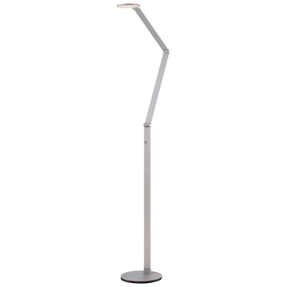 Adjustable Chiseled Nickel LED Floor Lamp with Metal Shade