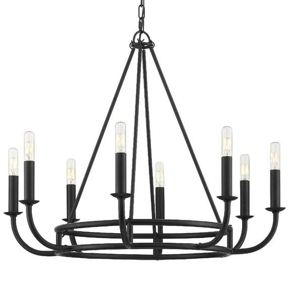 Bailey Matte Black 8-Light Industrial Chandelier