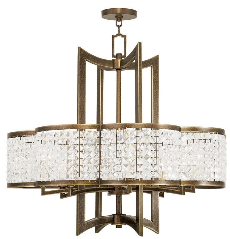 Gramercy 8-Light Palacial Bronze Chandelier with Clear Crystal Shade