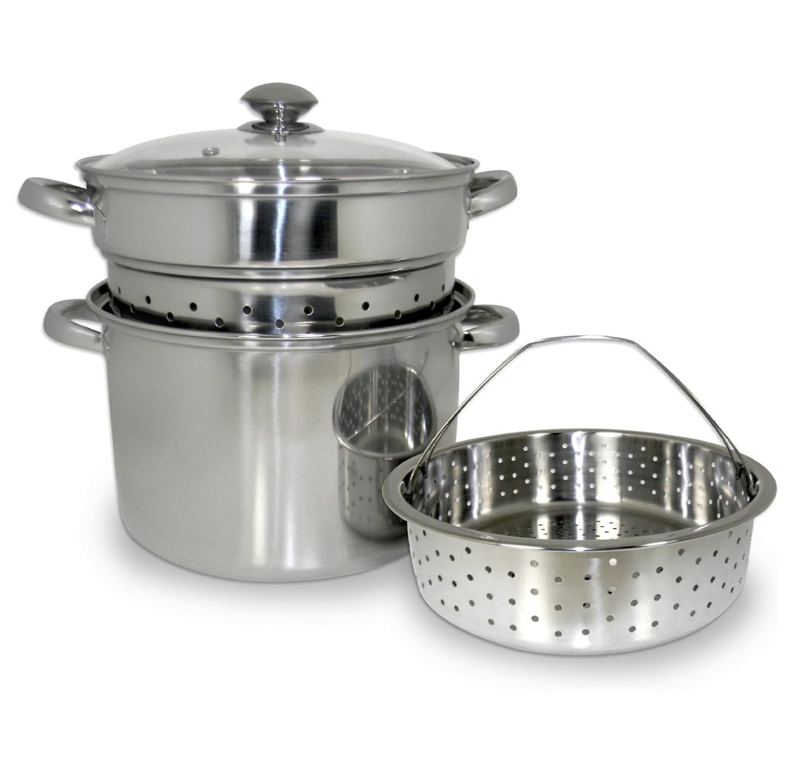 10-Inch Stainless Steel Multi-Cooker with Basket Insert