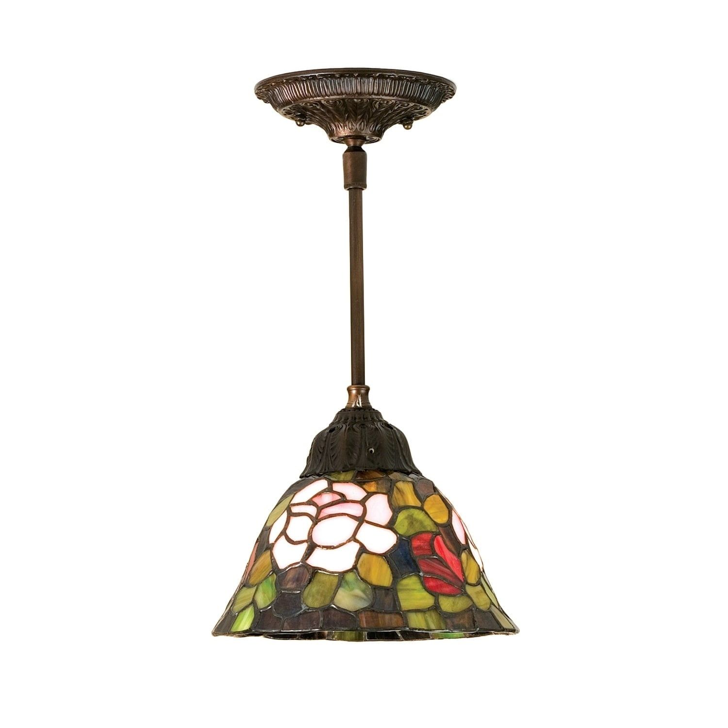 Meyda Tiffany Rosebush Handcrafted Mini Pendant Light