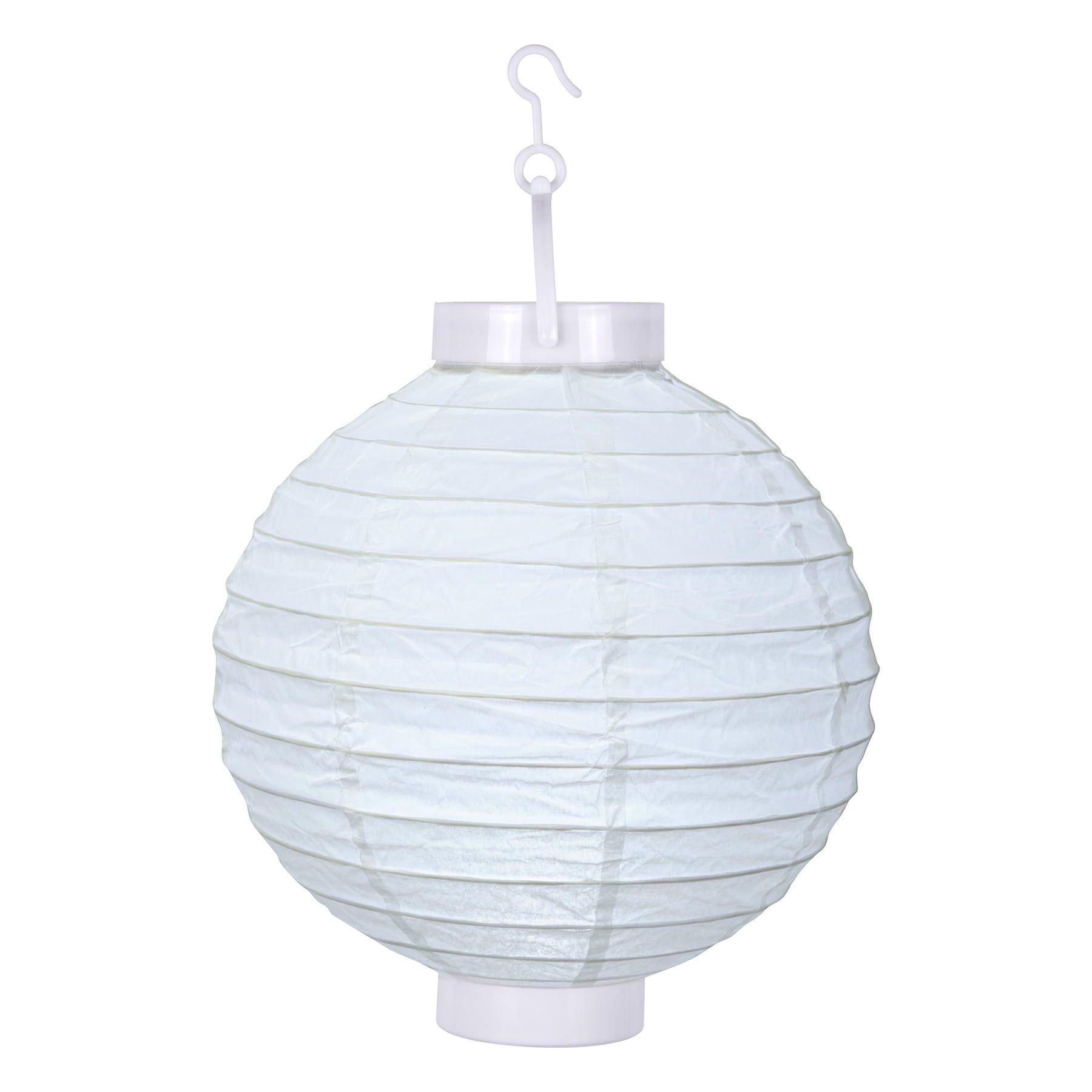 8" White Paper Lantern with LED Light