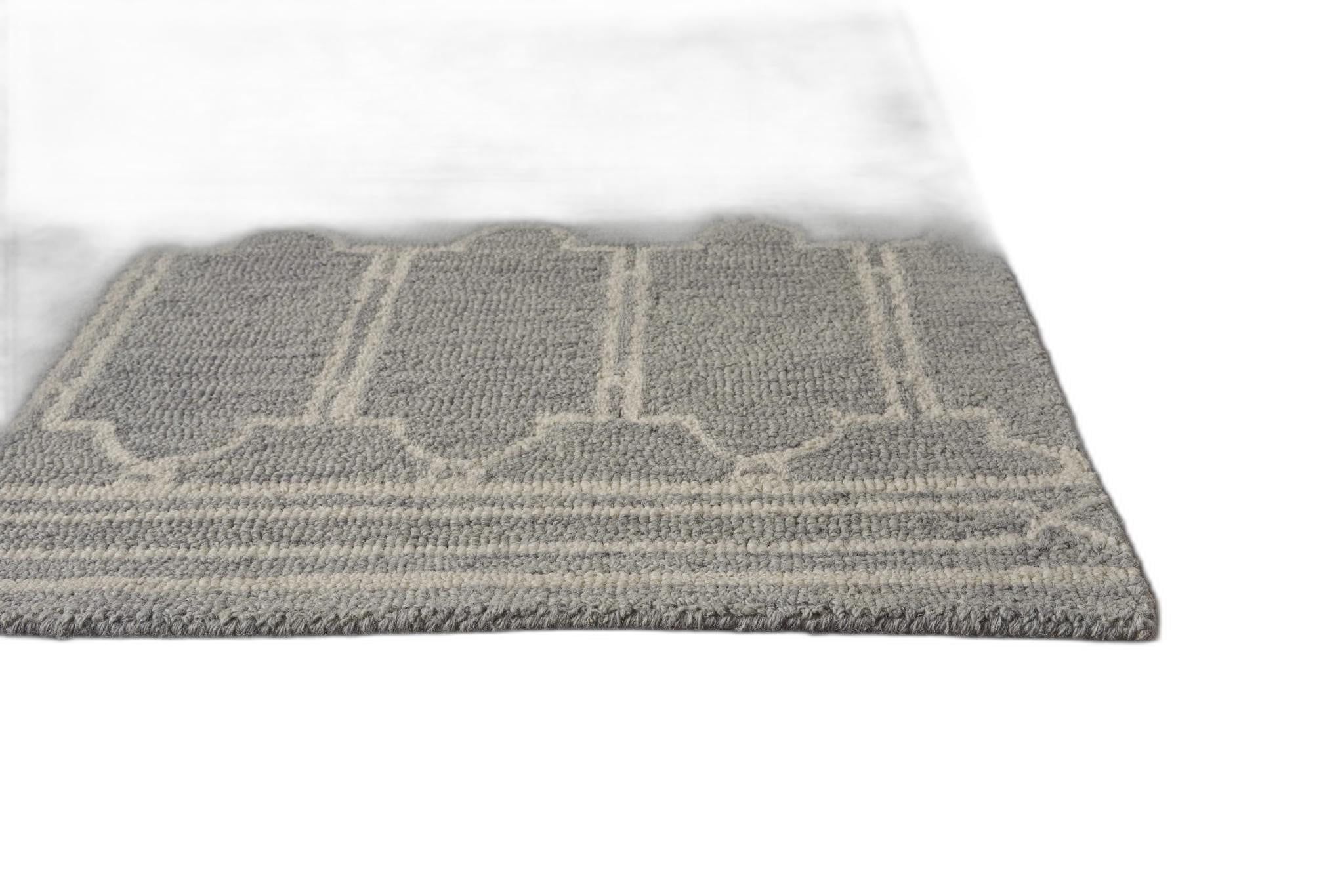 Handmade Marciga Gray Wool 8' x 10' Area Rug
