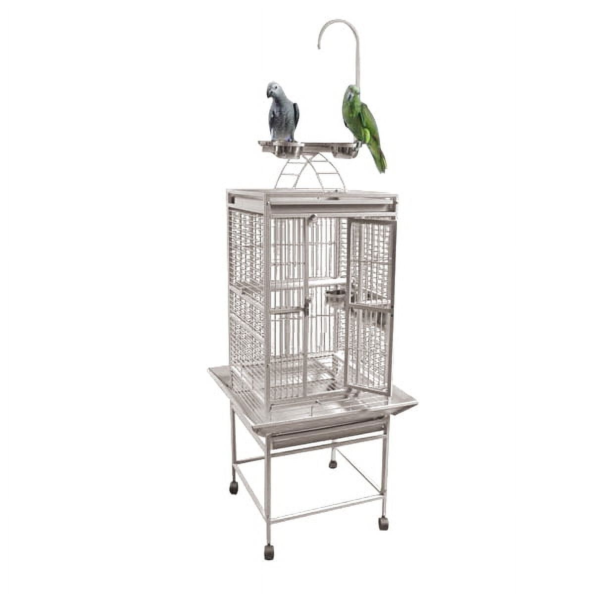 Black Steel Play Top Bird Cage with Stand, 18" x 18"