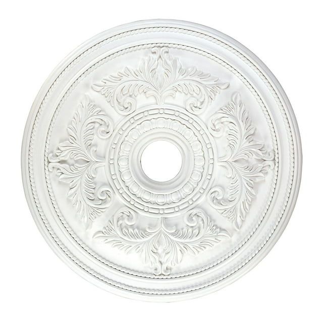White Polyurethane Traditional Ceiling Medallion, 30.5" Diameter