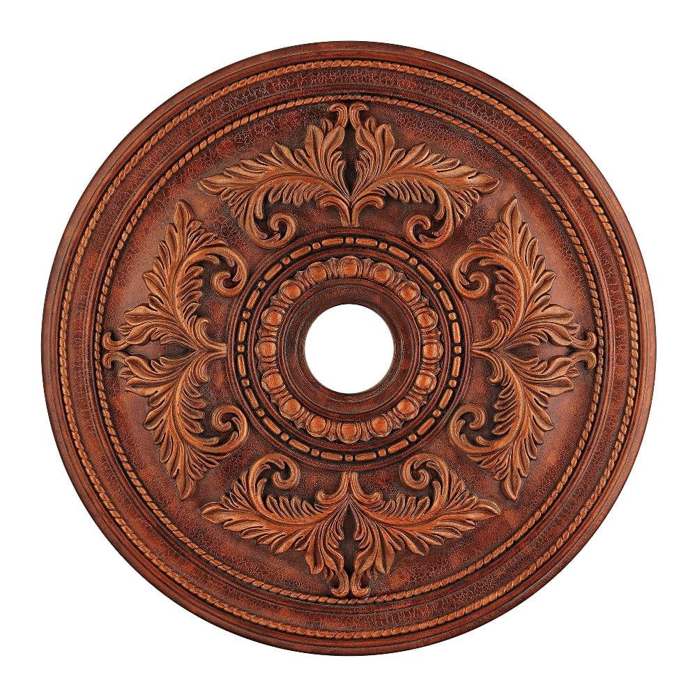 Crackled Greek Bronze 30.5" Acanthus Ceiling Medallion