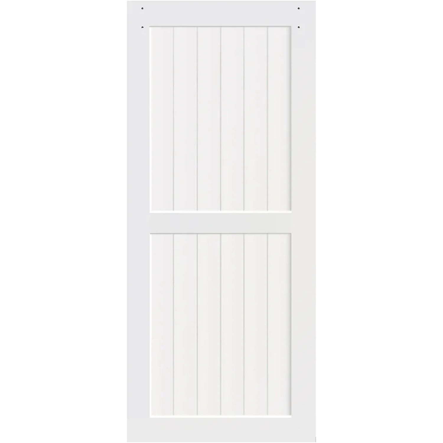 Classic 2-Panel Solid Pine Barn Door in Pre-finished White, 30" x 84"