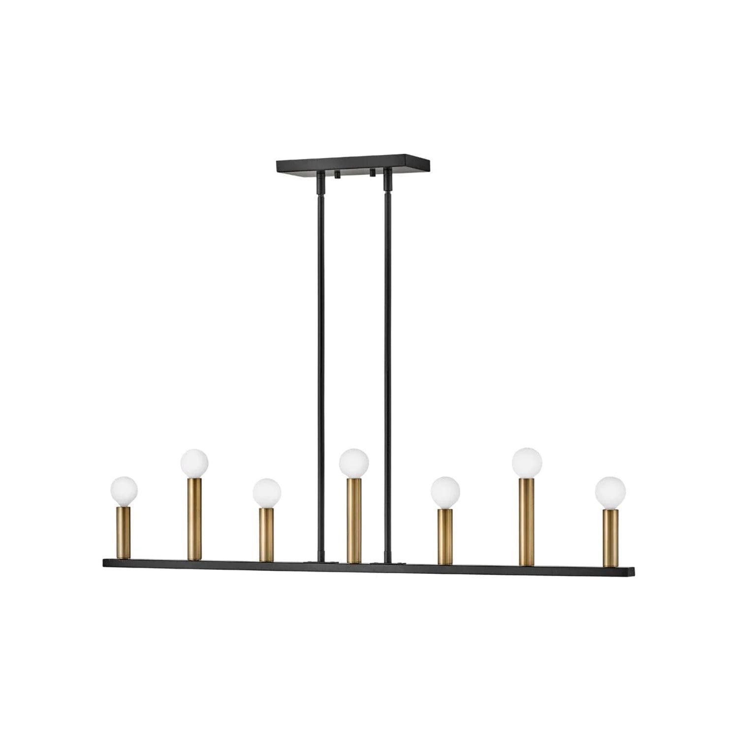 Lazlo Sleek Black and Brass 7-Light Linear Chandelier