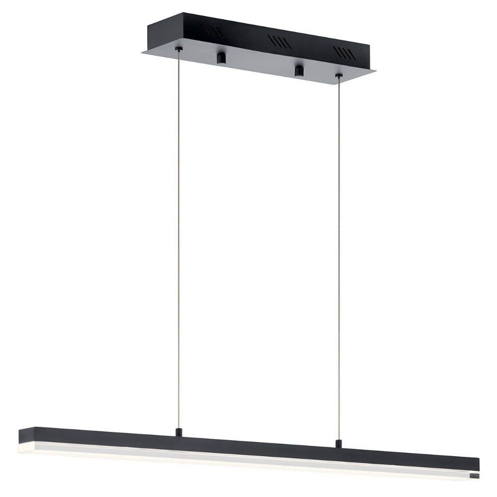 Gorve Matte Black LED Linear Chandelier with Crystal Accents