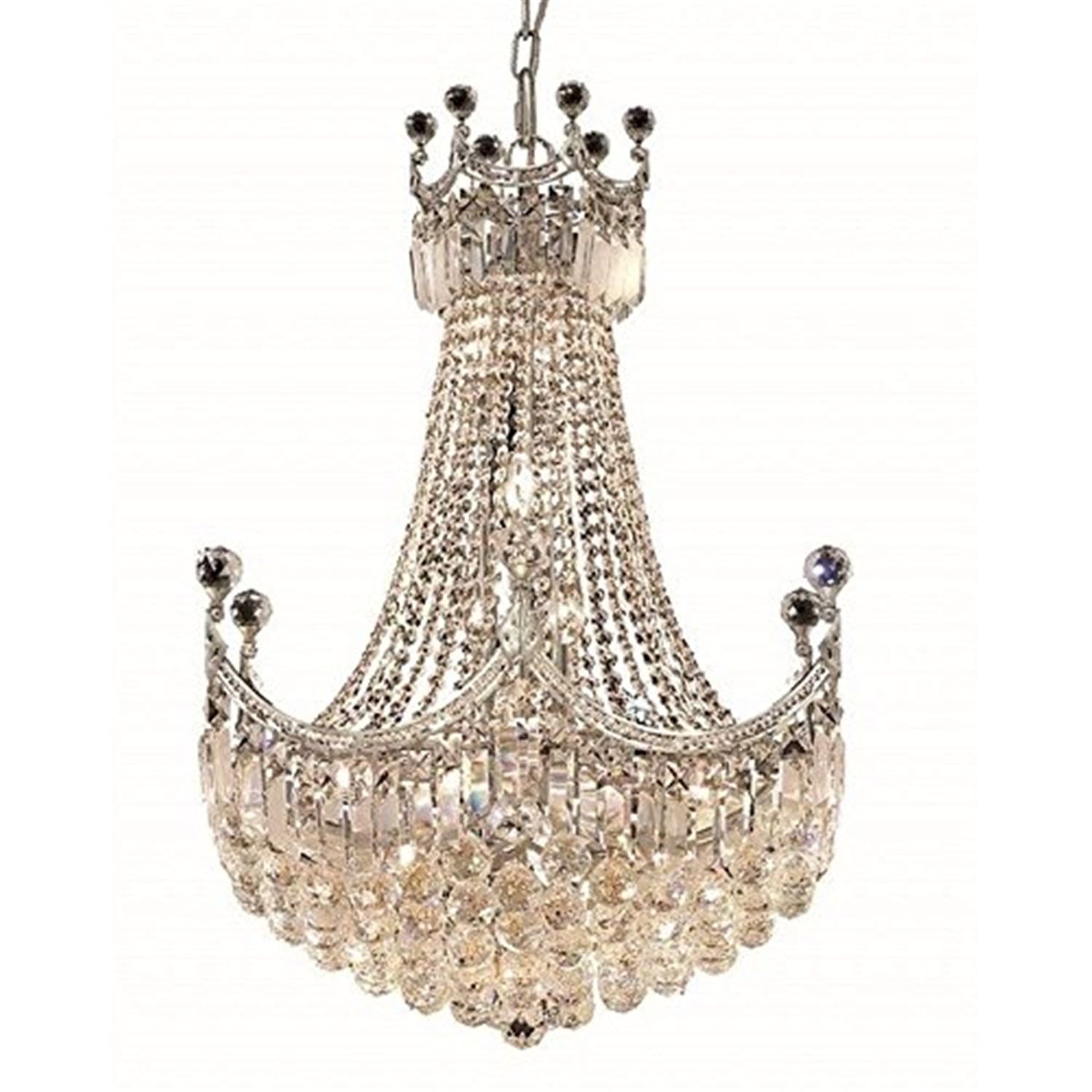 Corona 24" Chrome Chandelier with Clear Crystal Trim