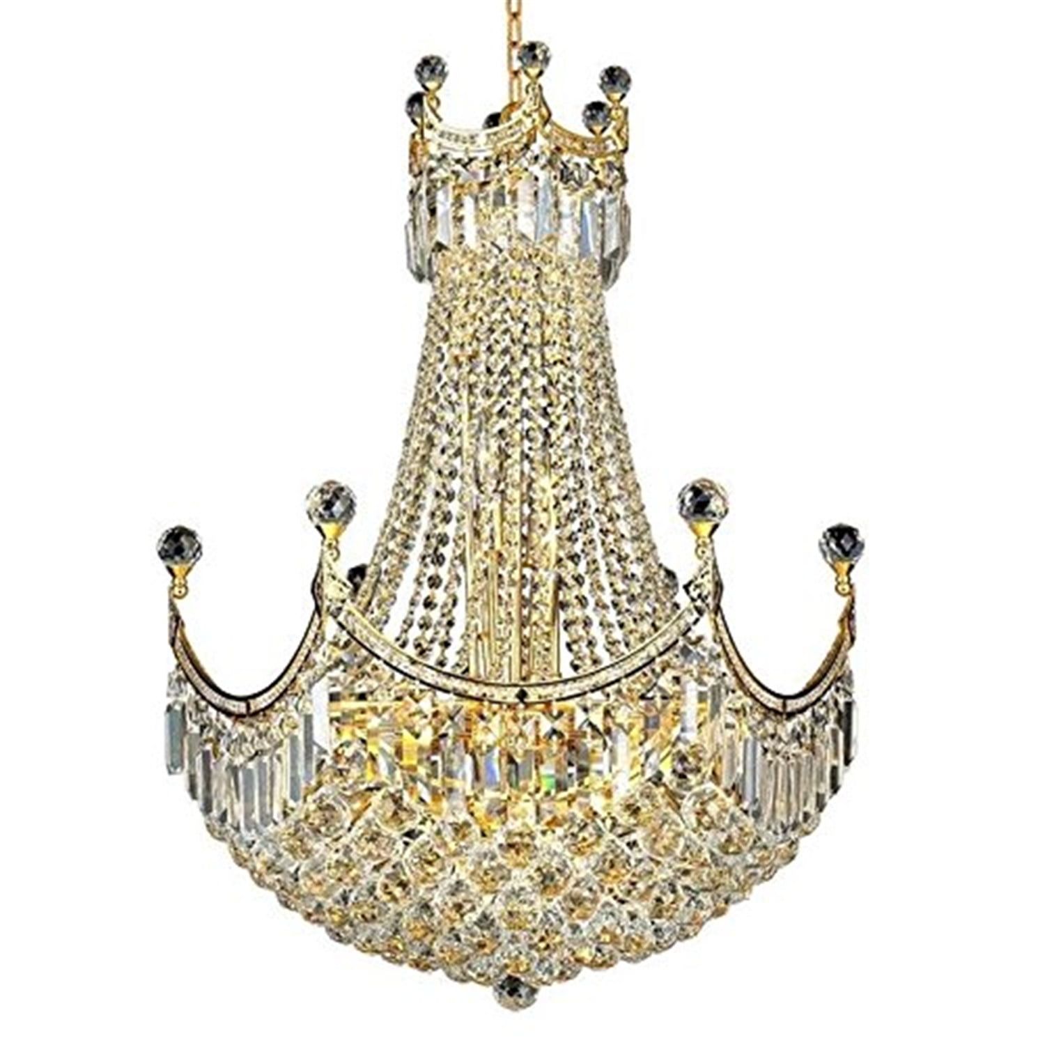 Gold Empire-Style Chandelier with Royal Cut Crystals