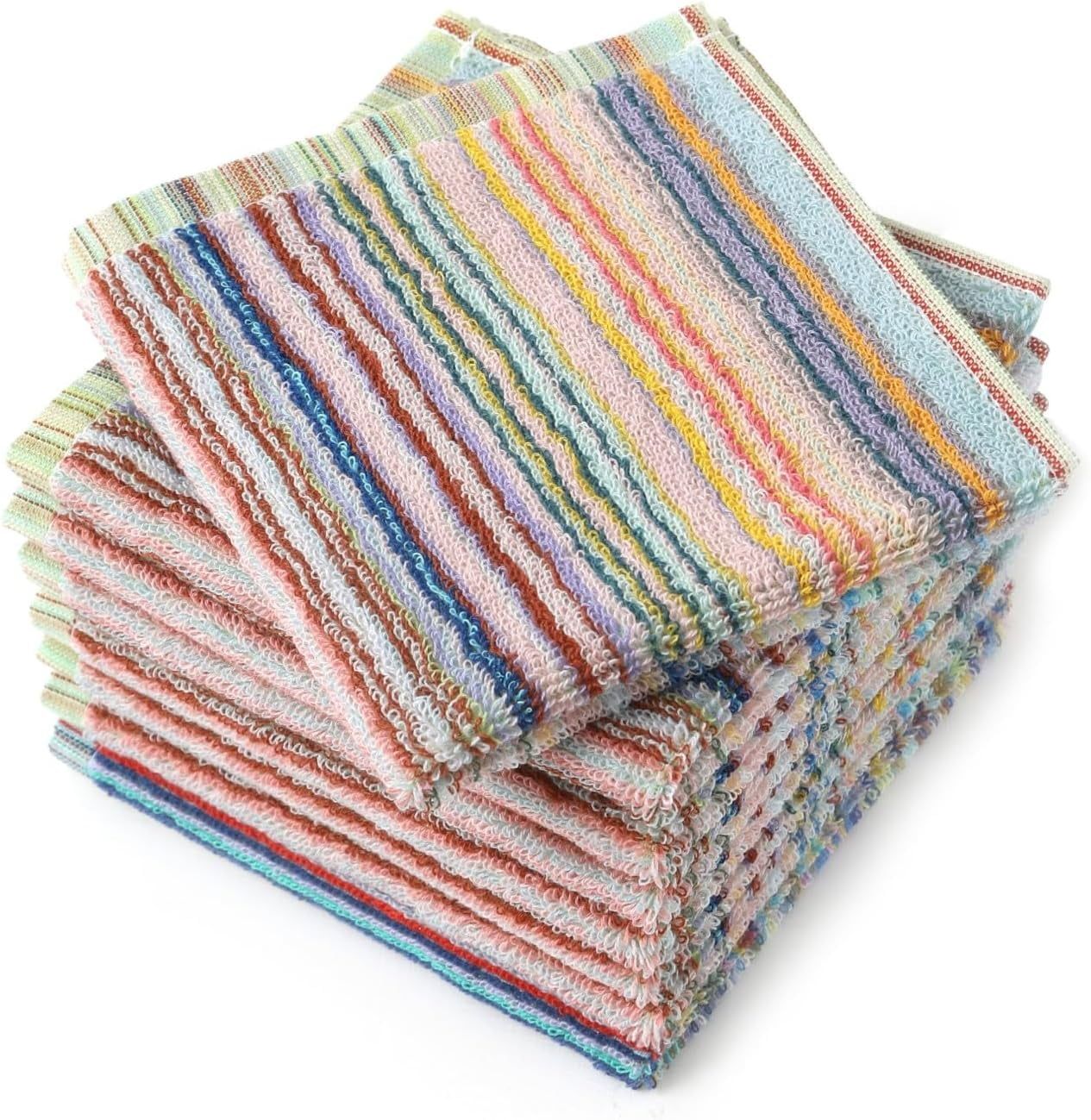 Multicolor Cotton 12x12 Inch Kitchen Dishcloth Set