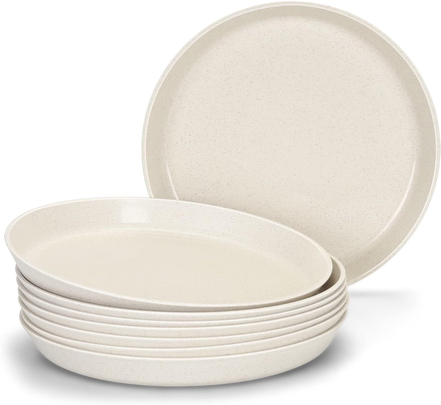 Off-White Wheat Straw 9-Inch Dinner Plates Set