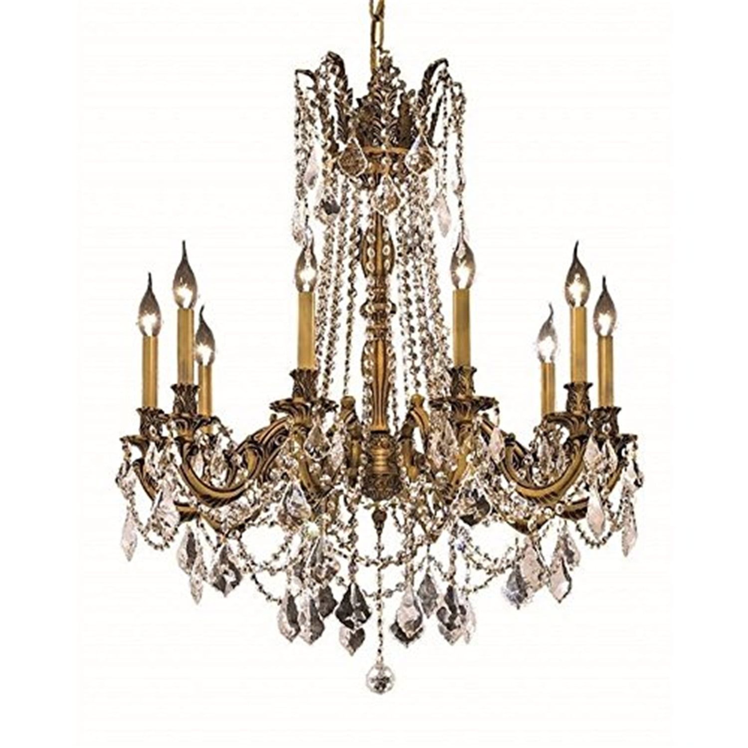 Rosalia 10-Light French Gold Chandelier with Clear Royal Cut Crystals