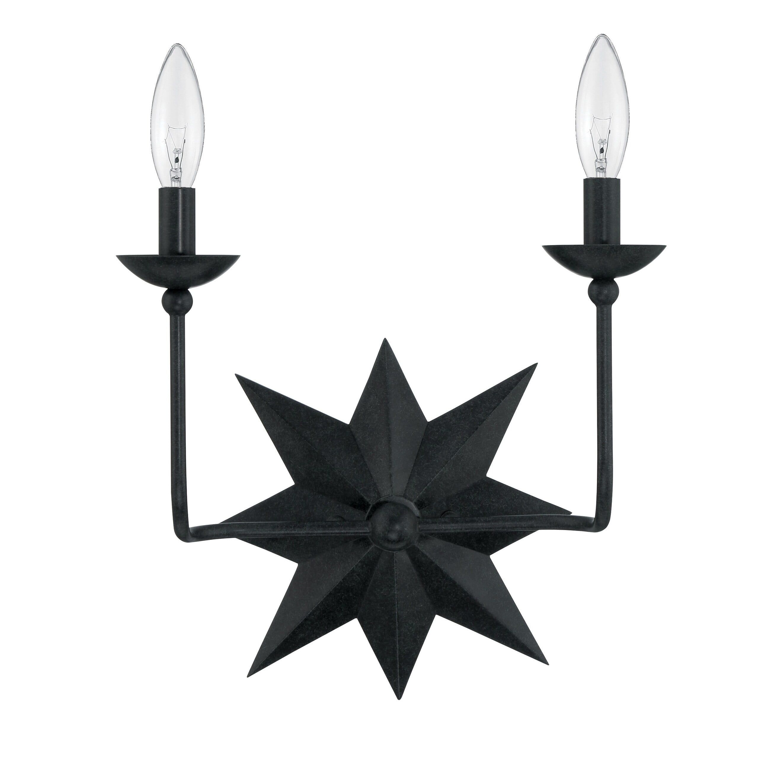 Astro Collection Dual-Light Black Dimmable Sconce