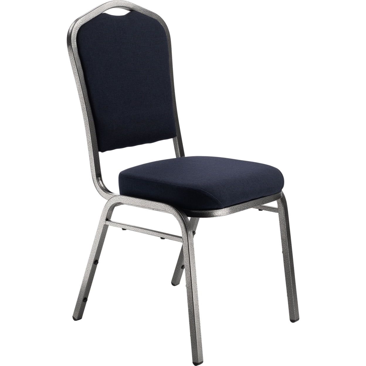 Midnight Blue Deluxe Fabric Stacking Chair with Silvervein Frame