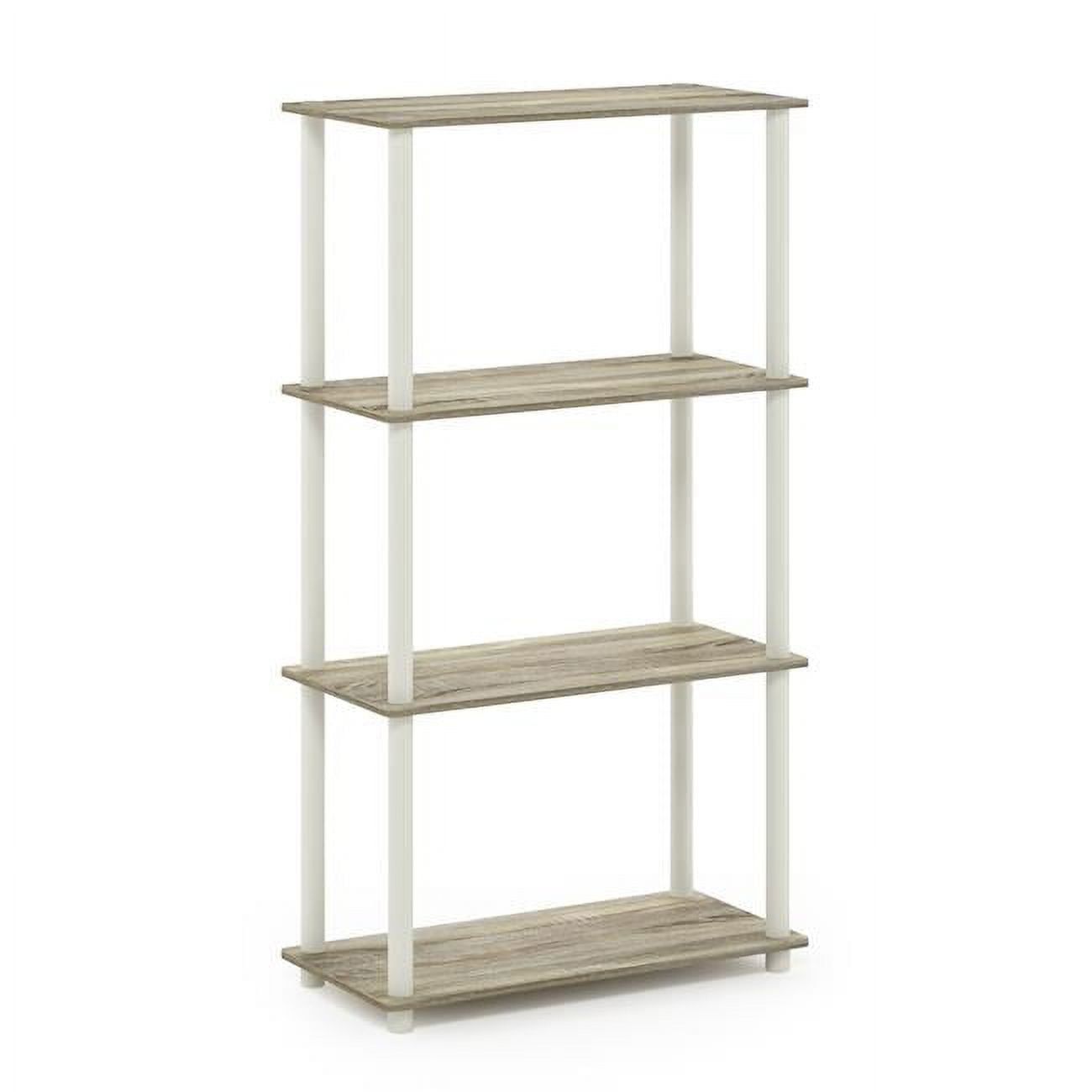 Sonoma Oak & White Kids' 4-Tier Multipurpose Shelf Display Rack