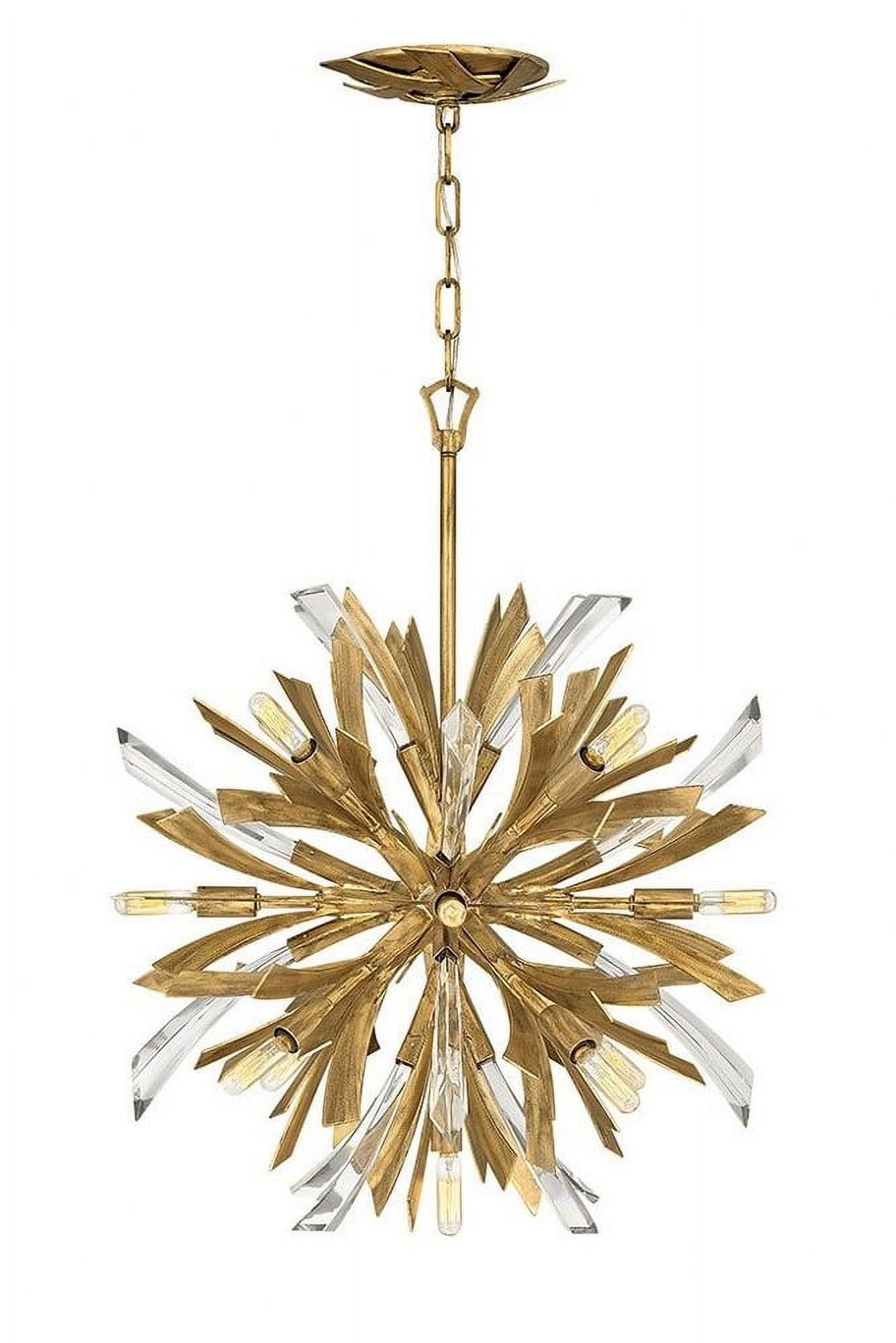 Vida Burnished Gold 13-Light Sputnik Chandelier with Crystal Accents