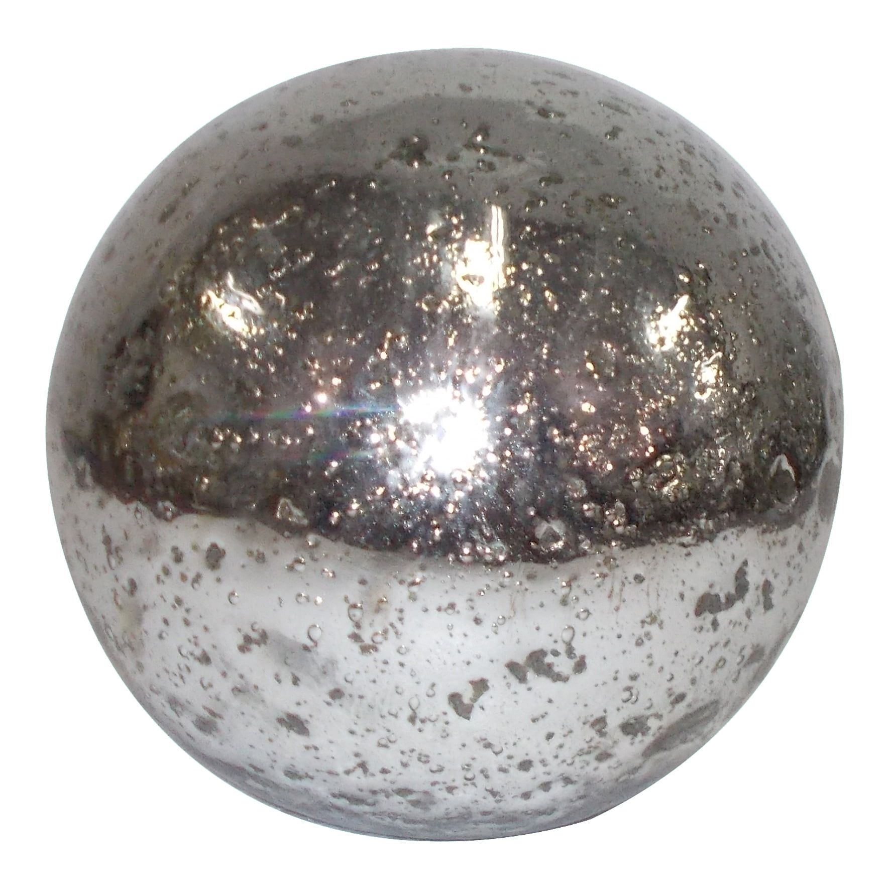 Distressed Silver 8" Glass Sphere Wall Decor Set