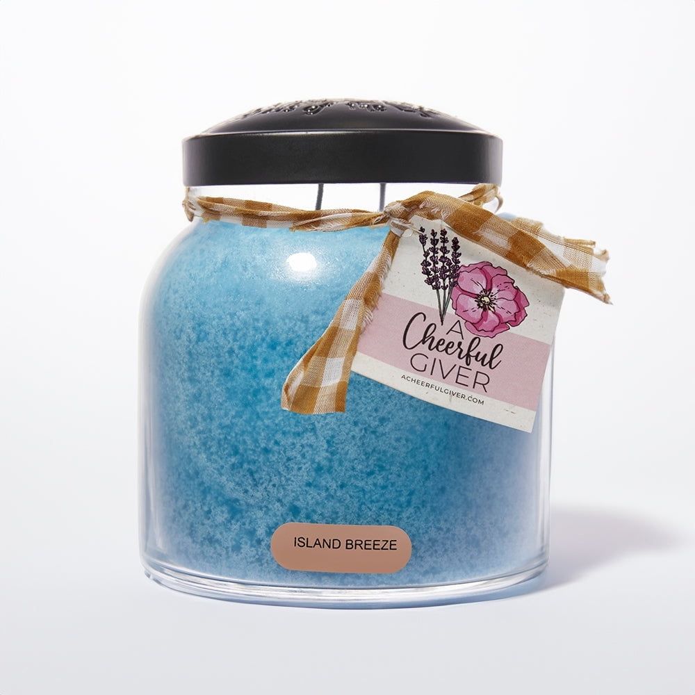 Island Breeze Blue Scented Jar Candle with Black Lid