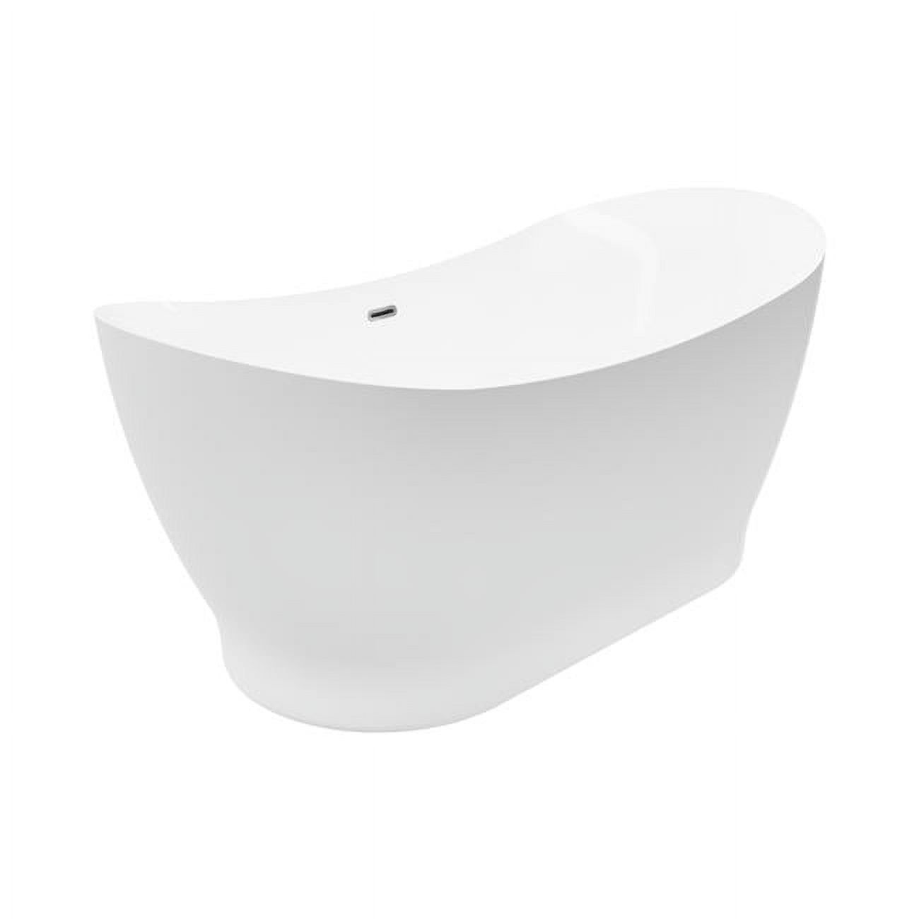 Tundra 66" White Acrylic Freestanding Soaking Tub