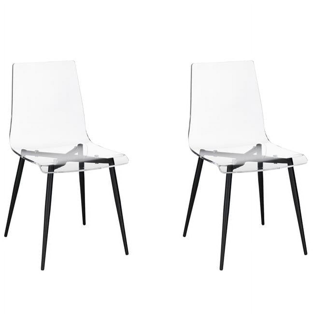 Sleek Transparent Acrylic Side Chair with Black Metal Base