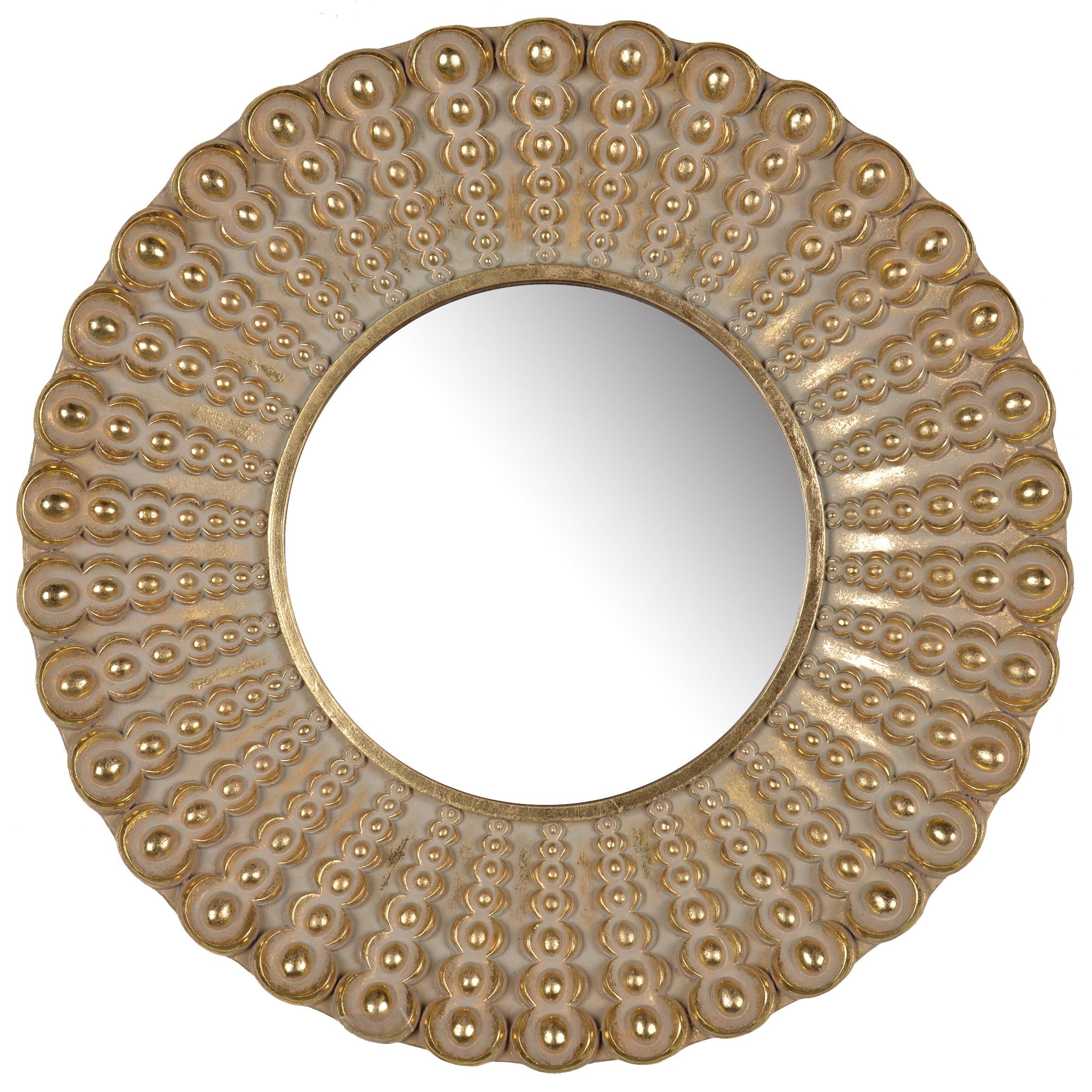 Aubrey 22" Round Gold Resin Wall Mirror