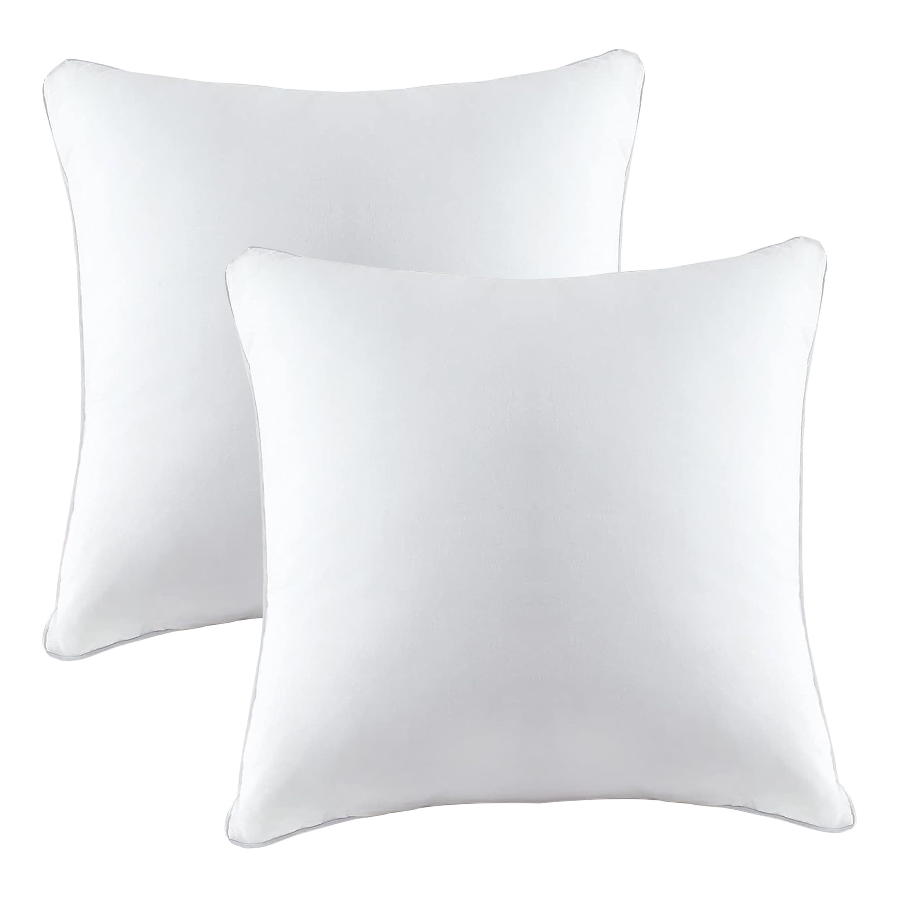 White Hypoallergenic Down Alternative 22" x 22" Throw Pillow Inserts, Set of 2