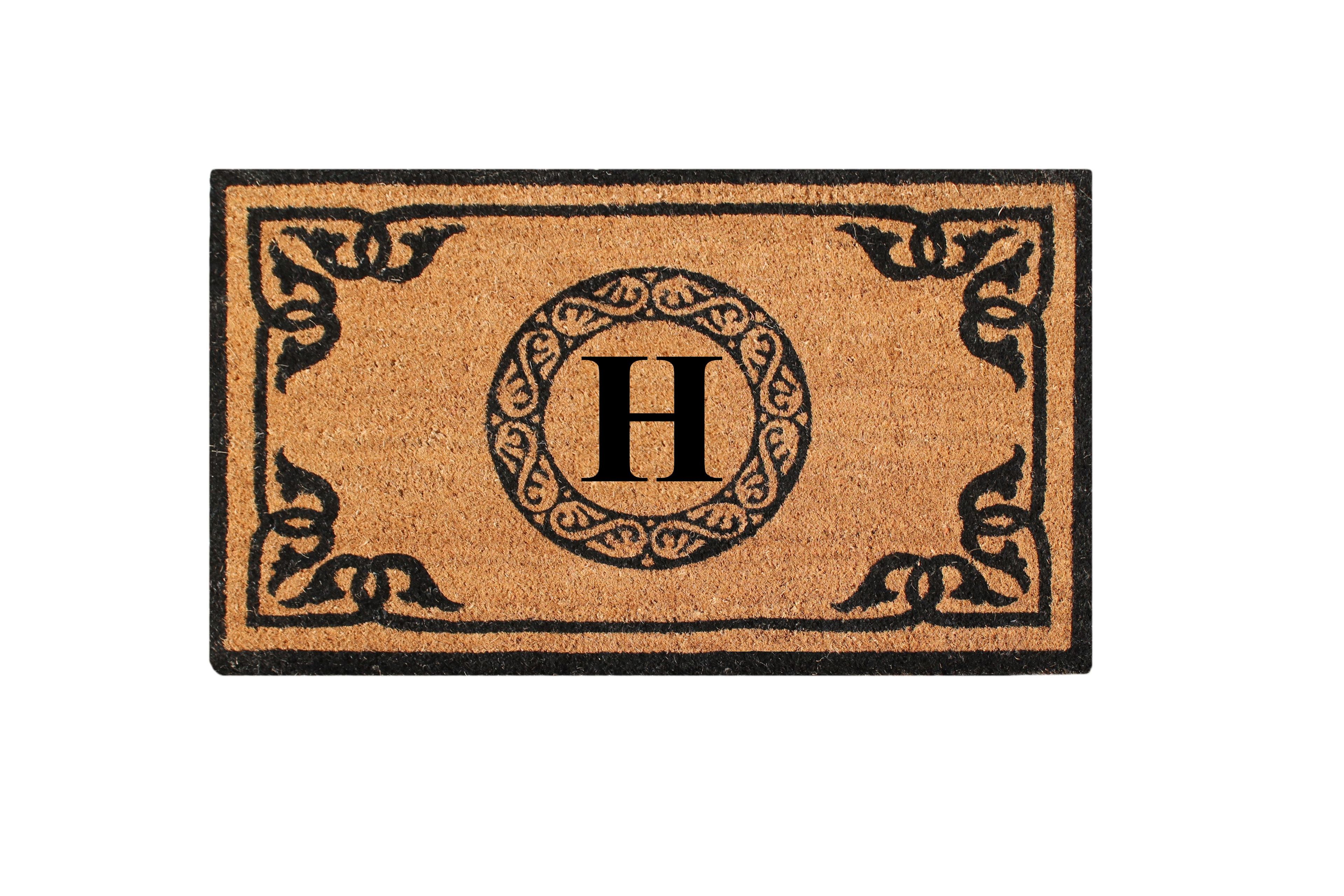 Personalized Coir Outdoor Monogrammed Entry Doormat, 24" x 39"