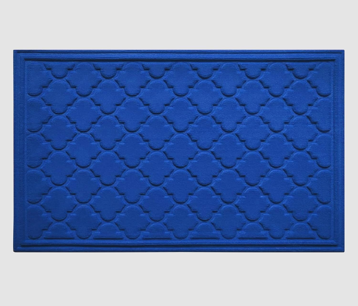 Blue Rubber Weatherproof Slip-Resistant Outdoor Doormat 24x36 Inches