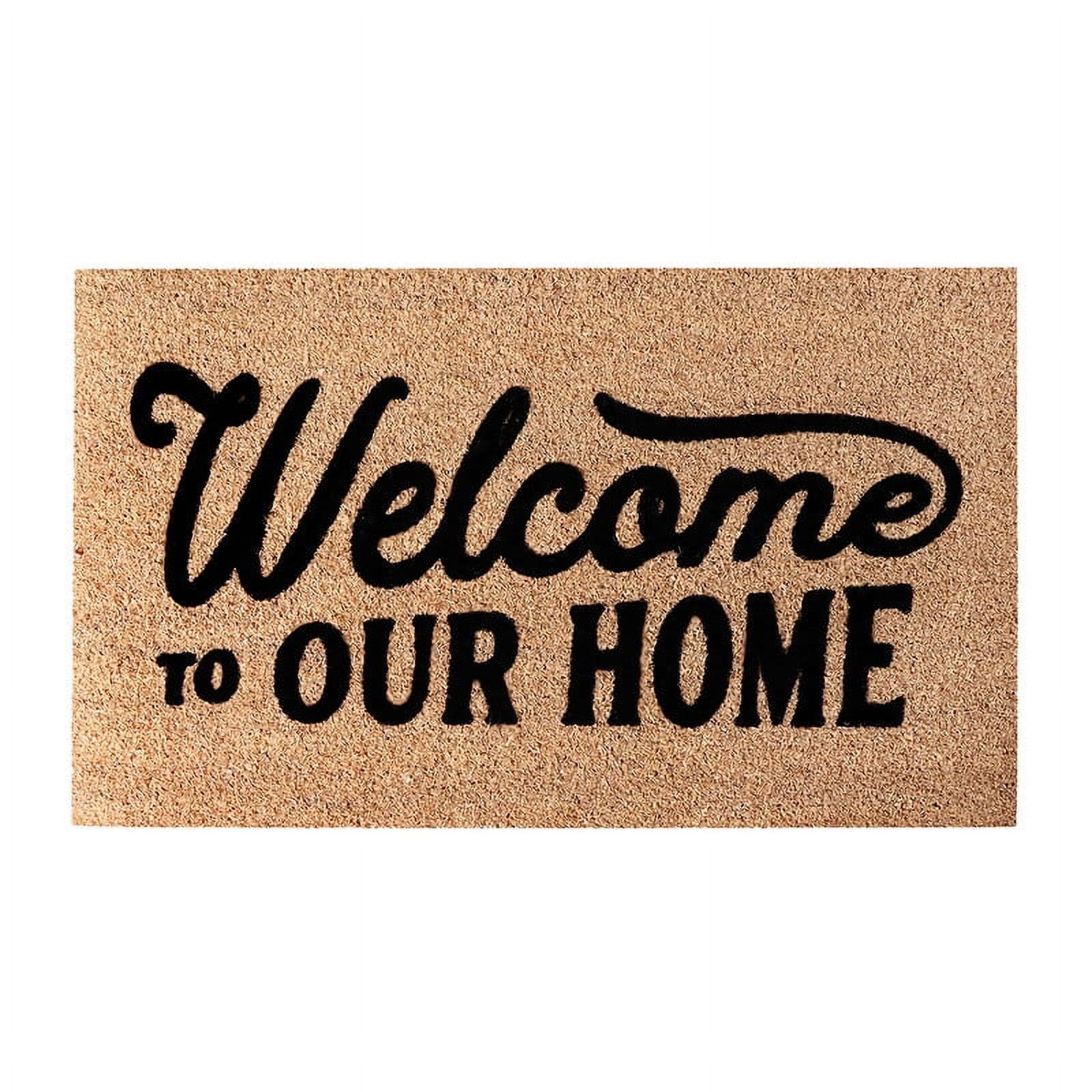 Welcome Home Black Coir Outdoor Entryway Doormat