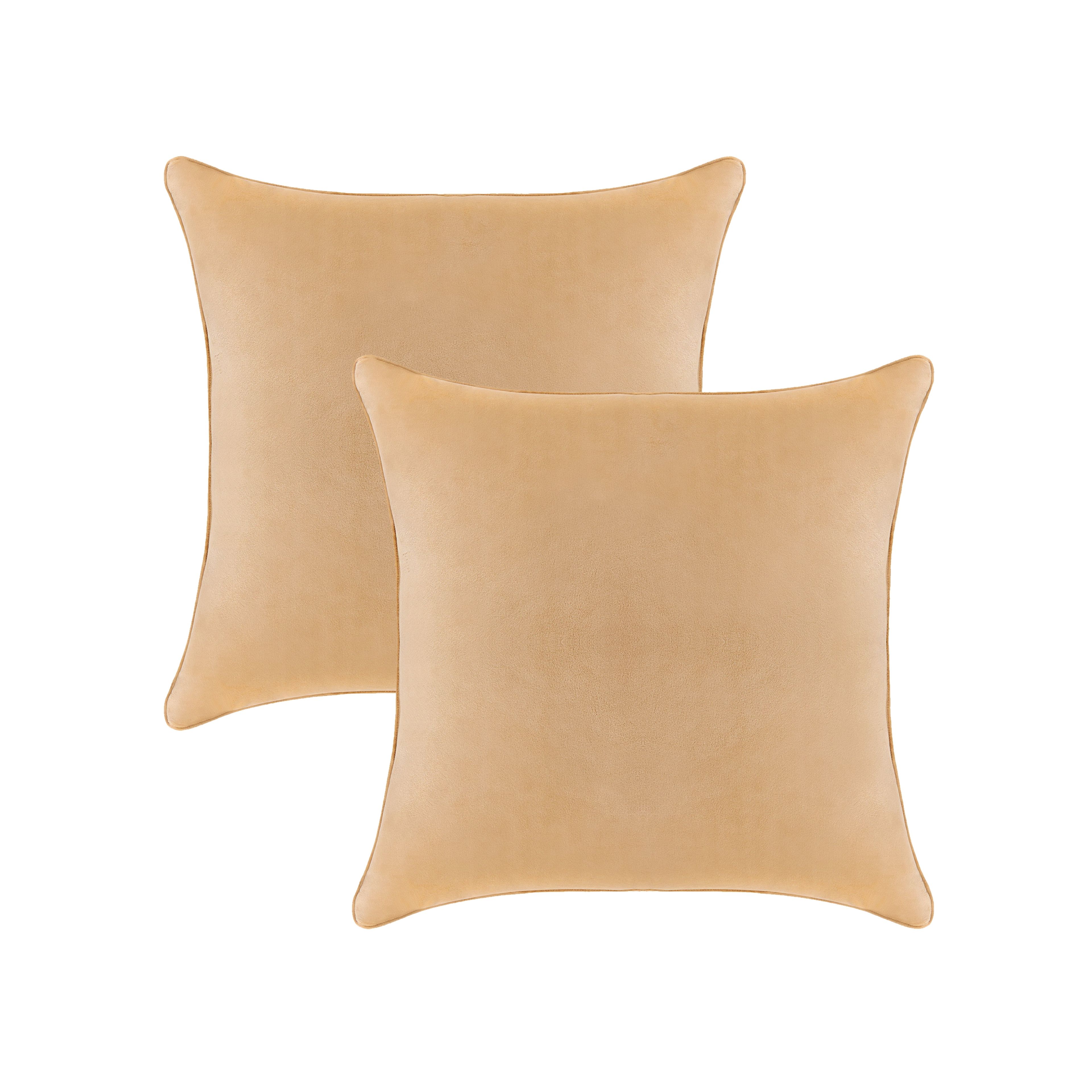 Mocha Velvet 20" Square Hypoallergenic Throw Pillow Set