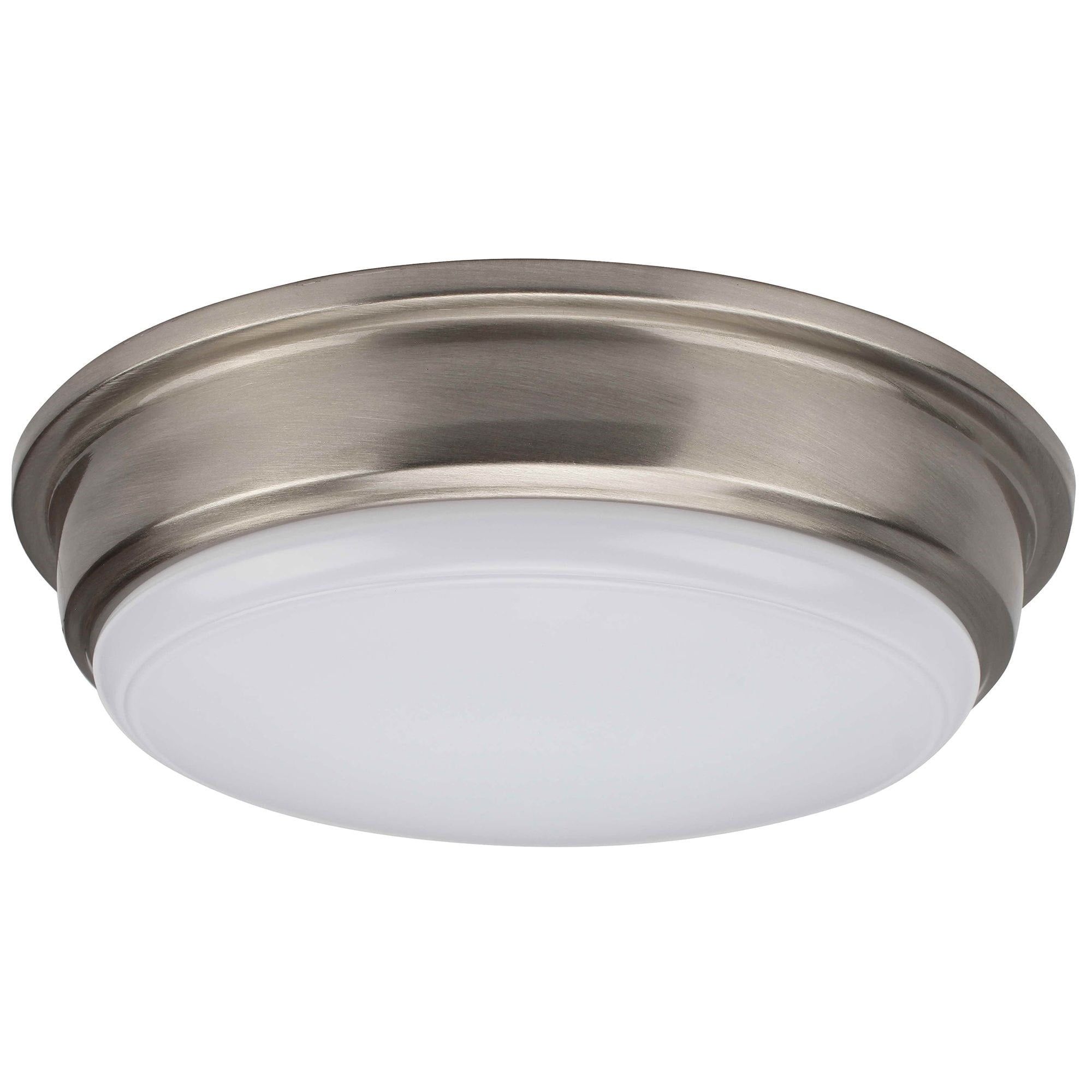 Brushed Nickel 13" LED Flush Mount Ceiling Light with Glass Shade