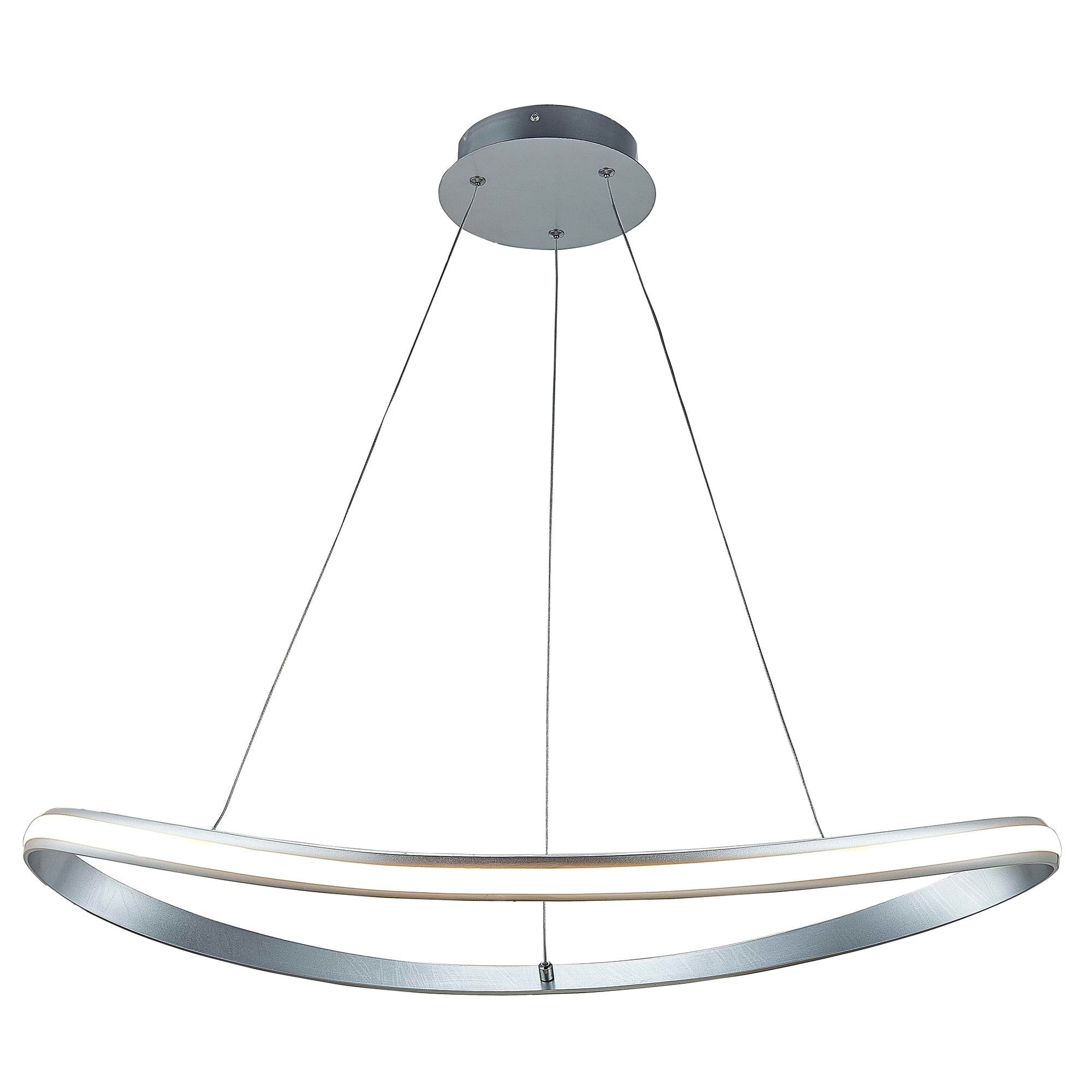 Contemporary Chrome Oval LED Pendant Light for Indoor/Outdoor