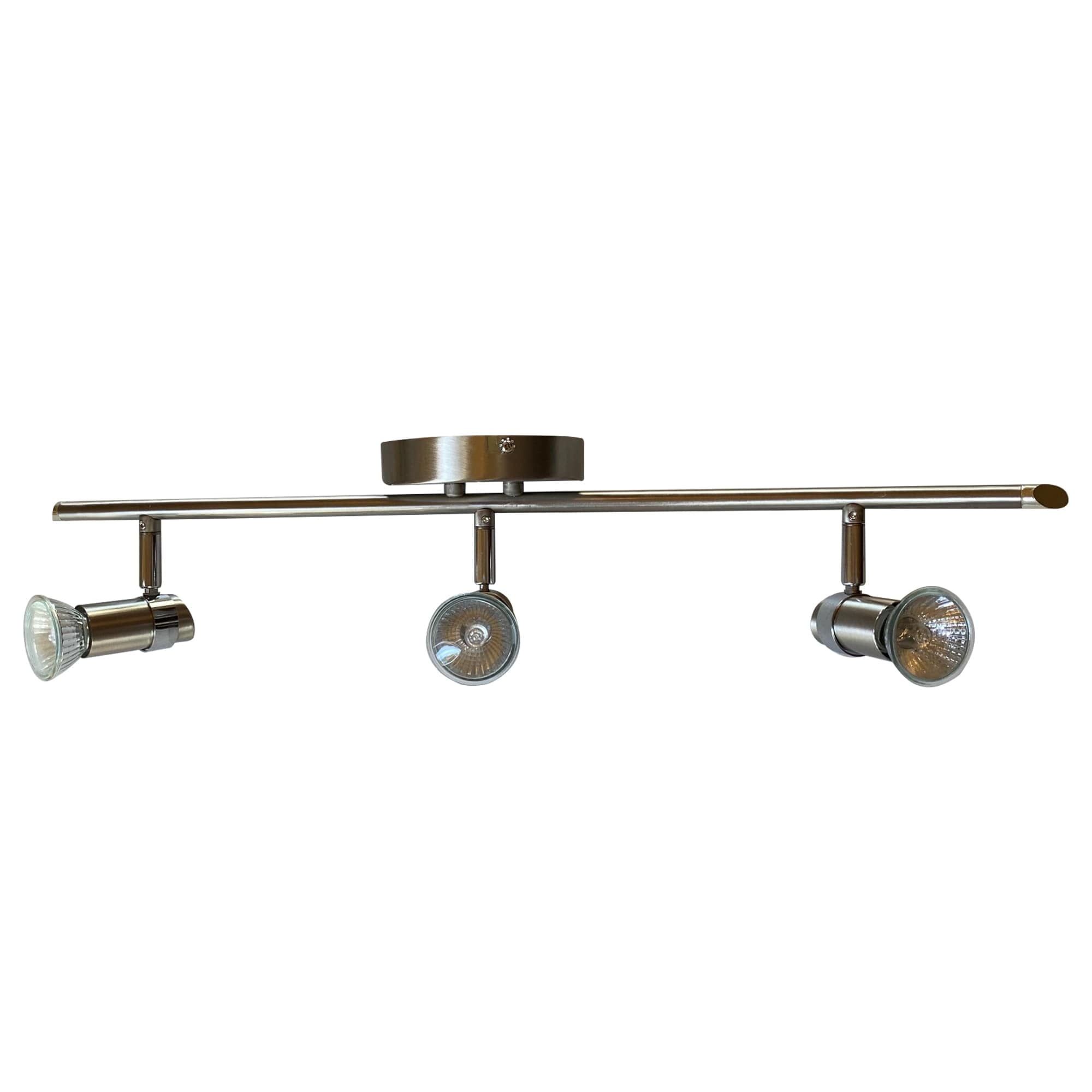 Satin Nickel 3-Light Adjustable Track Lighting Fixture