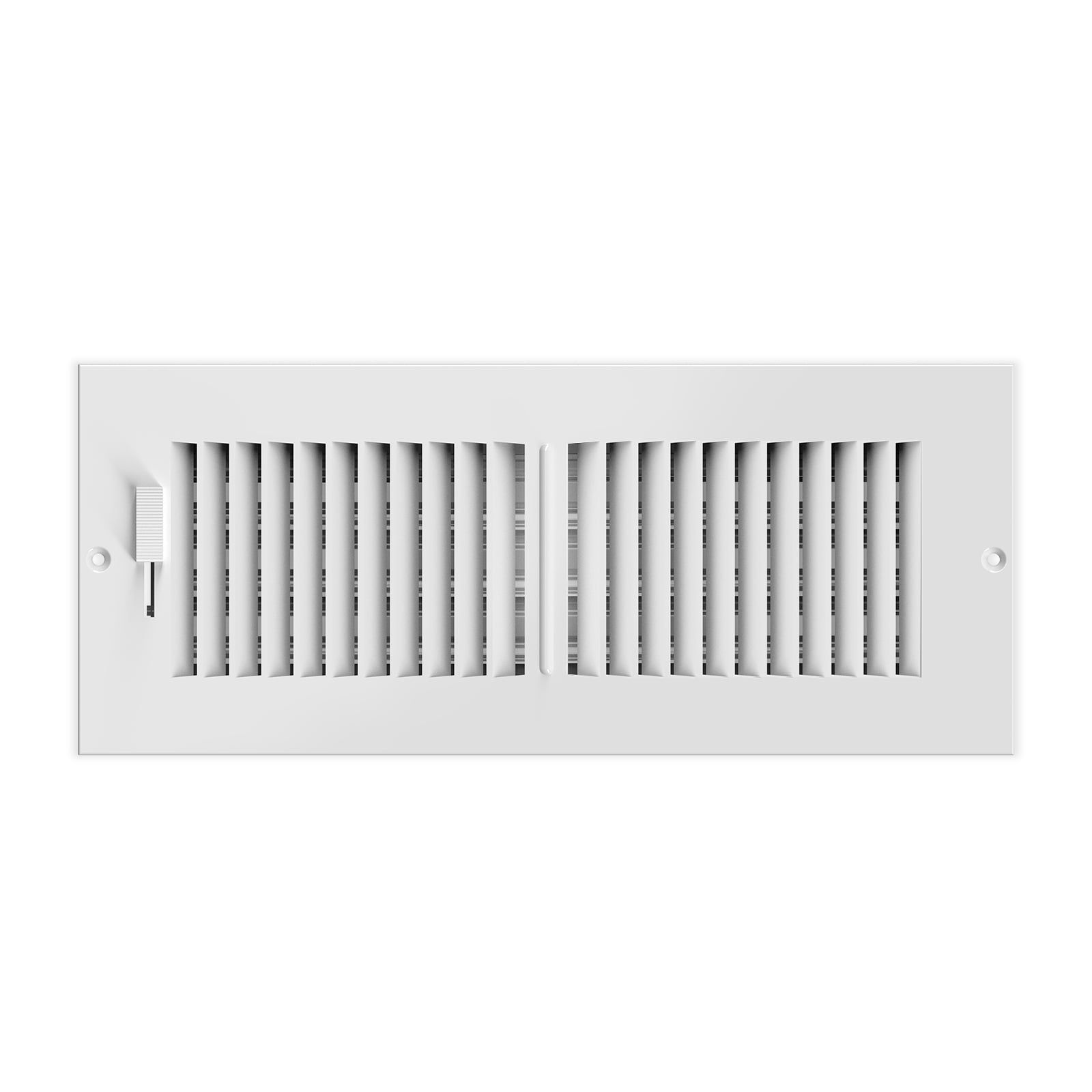 White Steel 4" x 12" Adjustable HVAC Vent Register