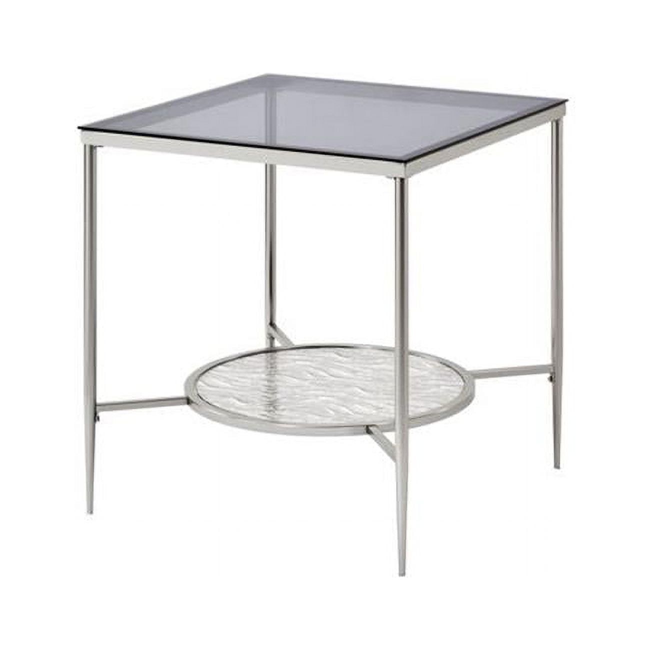 Adelrik 21'' Chrome Finish Square Mirrored End Table